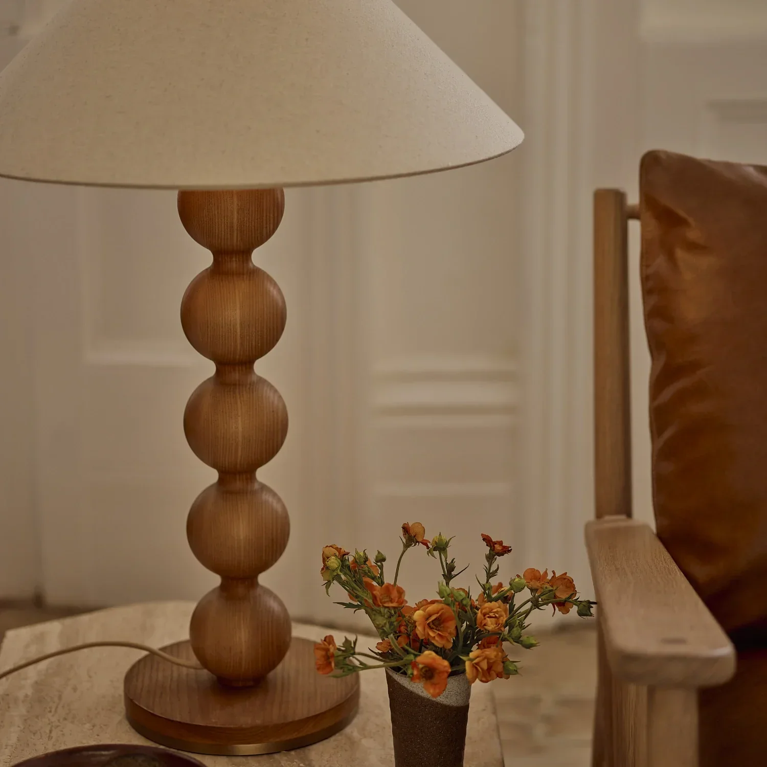 Dawes Wooden Bobbin Table Lamp - Image 2