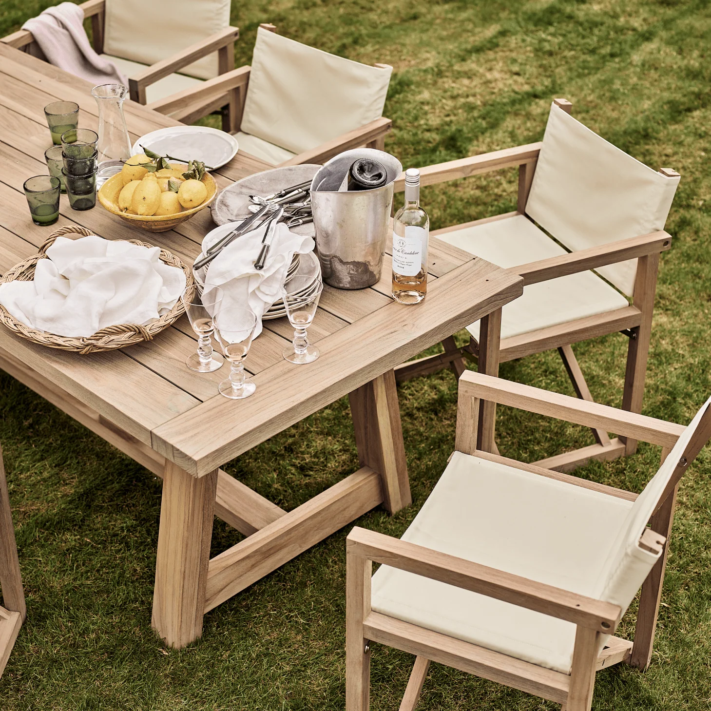 Denham Canvas Garden Folding Campaign Chair - Image 3