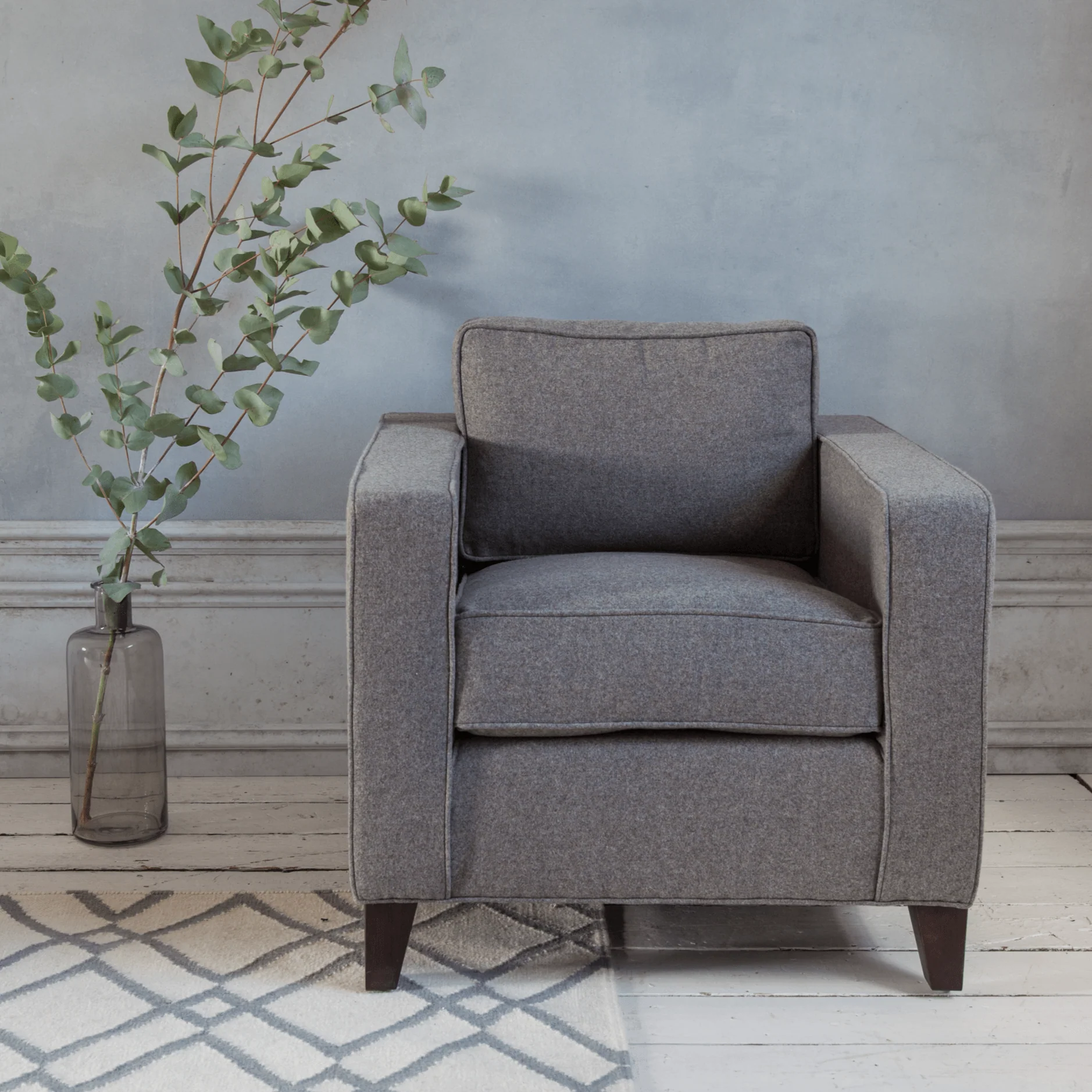 Fabric By The Metre, Angus Wool - Flint - Image 3
