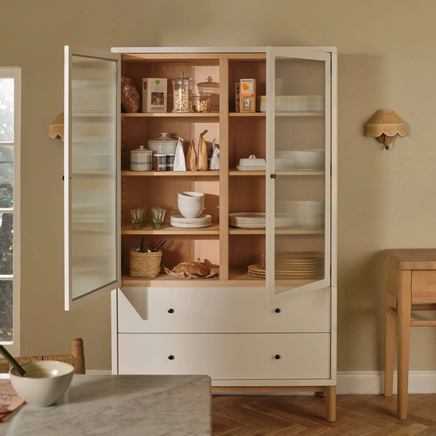Farlow 1200 Full Height Freestanding Larder - Silver Birch - Image 4