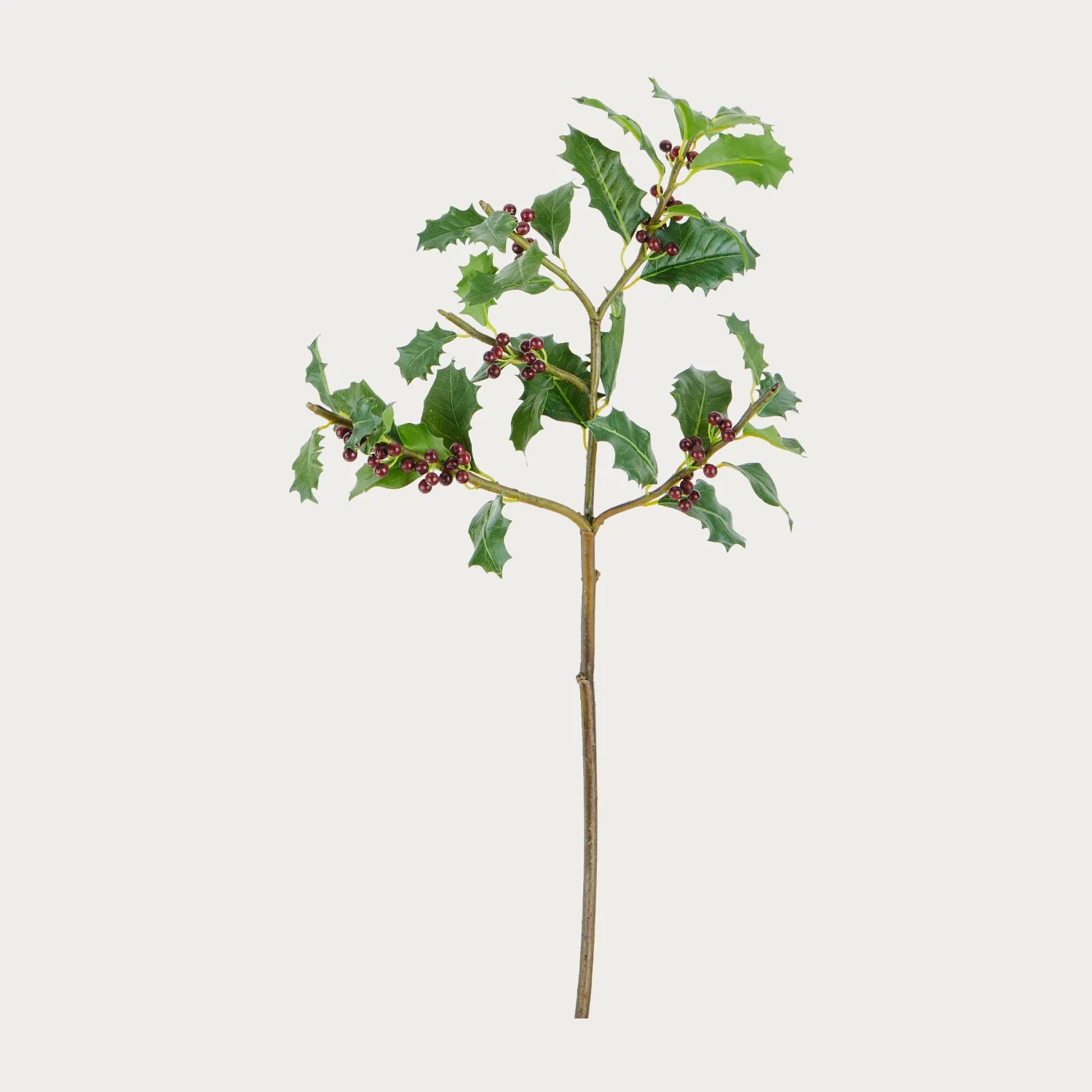 Faux Holly Berry Spray, Burgundy - Image 3