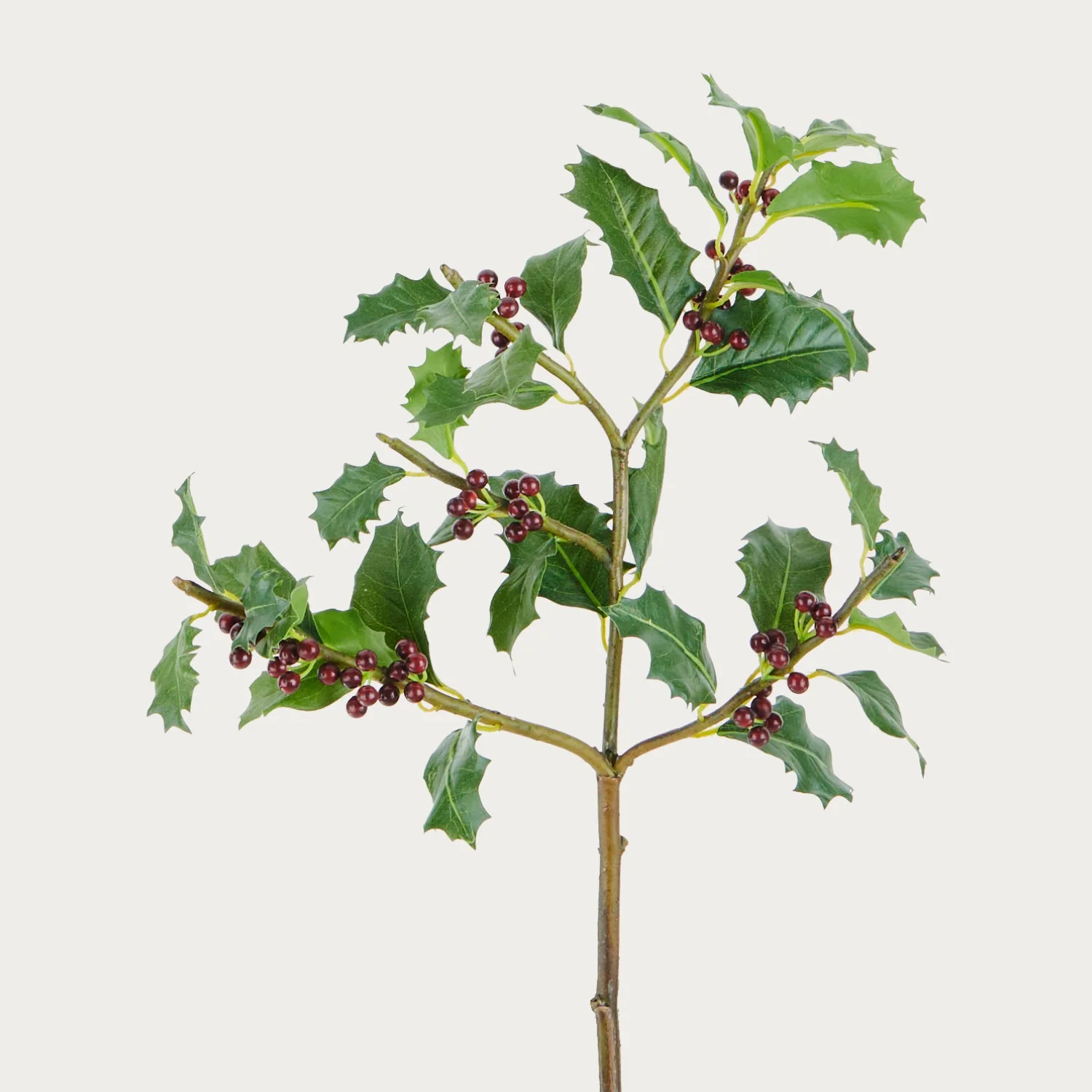 Faux Holly Berry Spray, Burgundy - Image 4