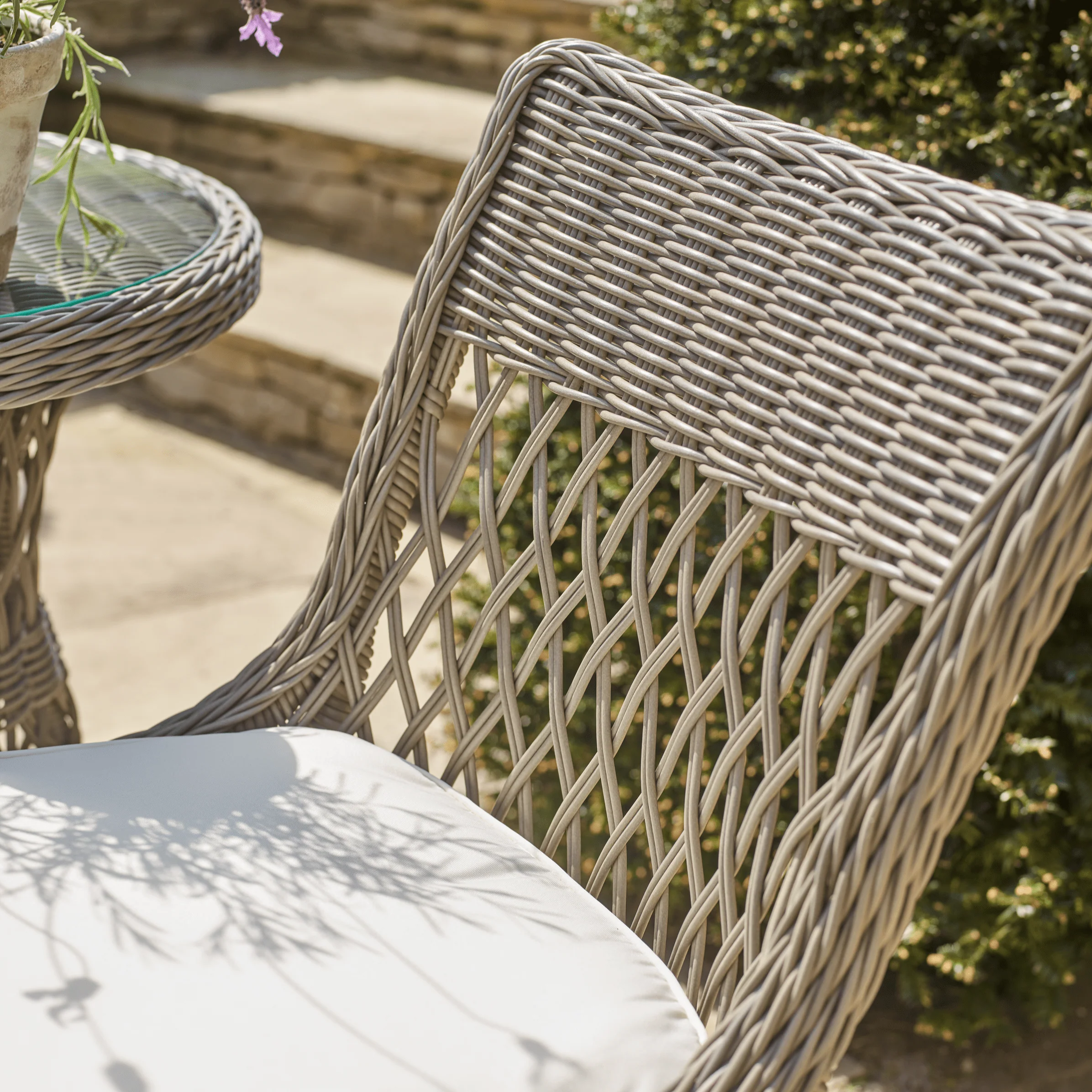 Harrington 2 Seater Round Wicker Bistro Garden Set - Image 4