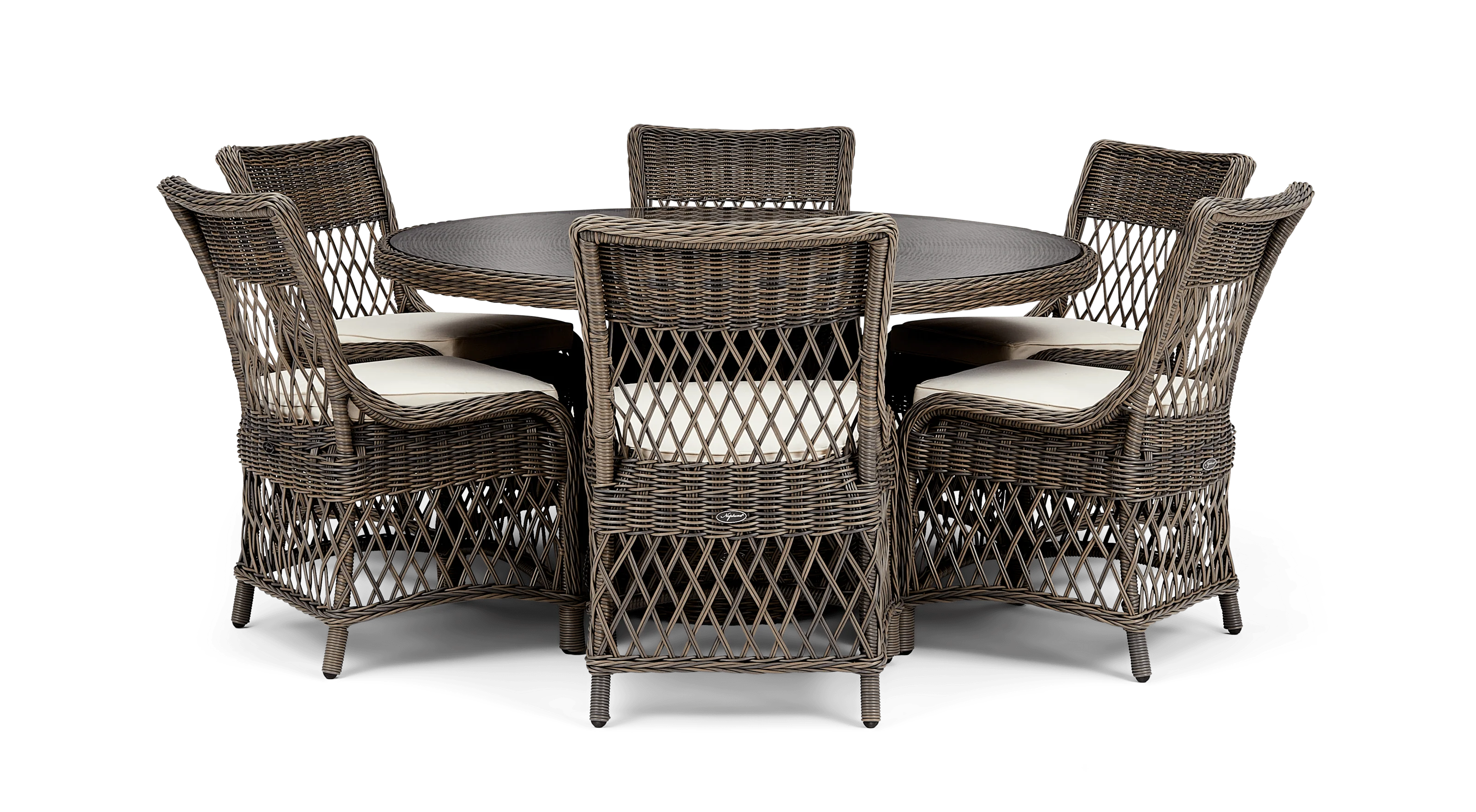 Harrington 6 Seater Round Wicker Garden Dining Set - Image 3