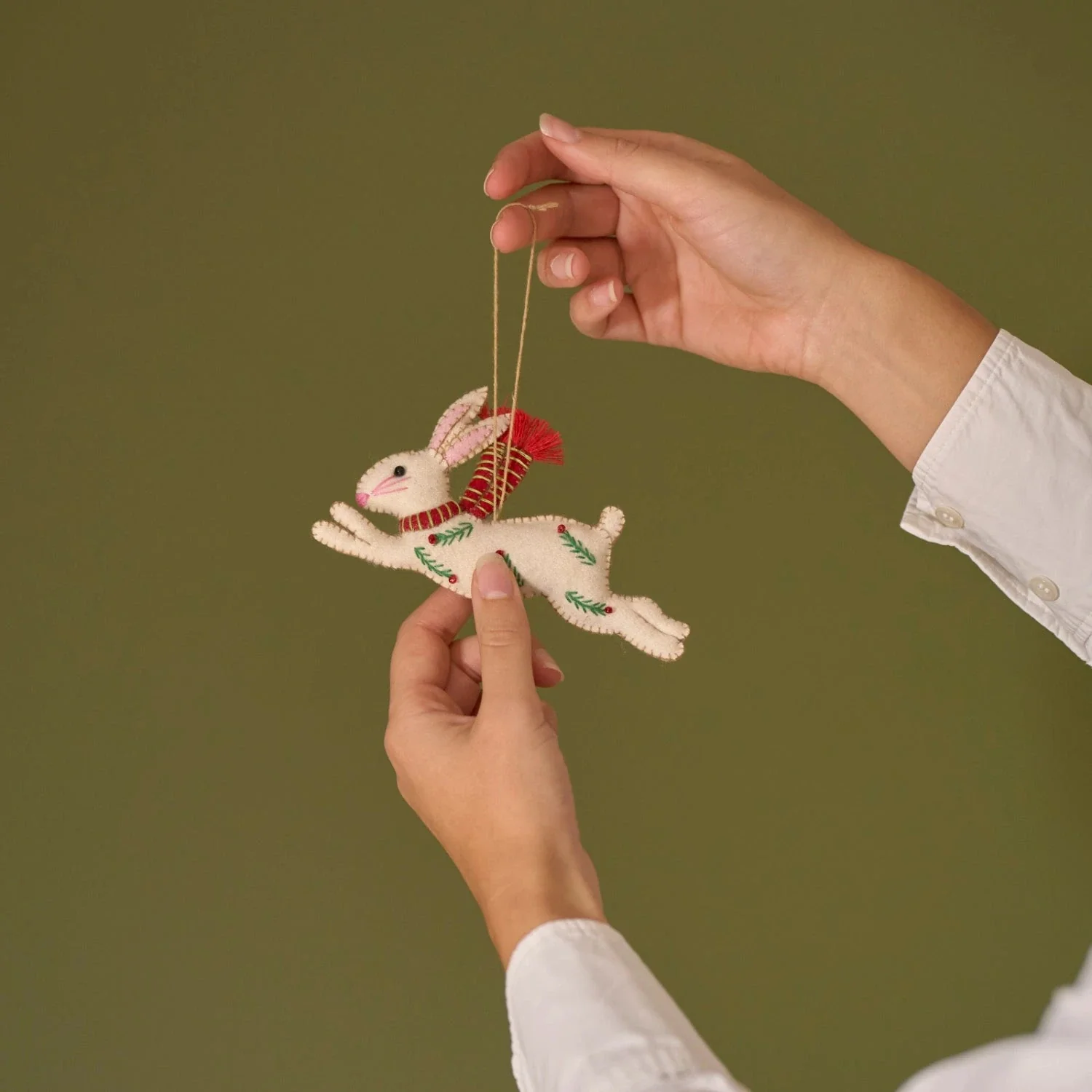 Haydon Felt Jumping Hare Hanging Decoration