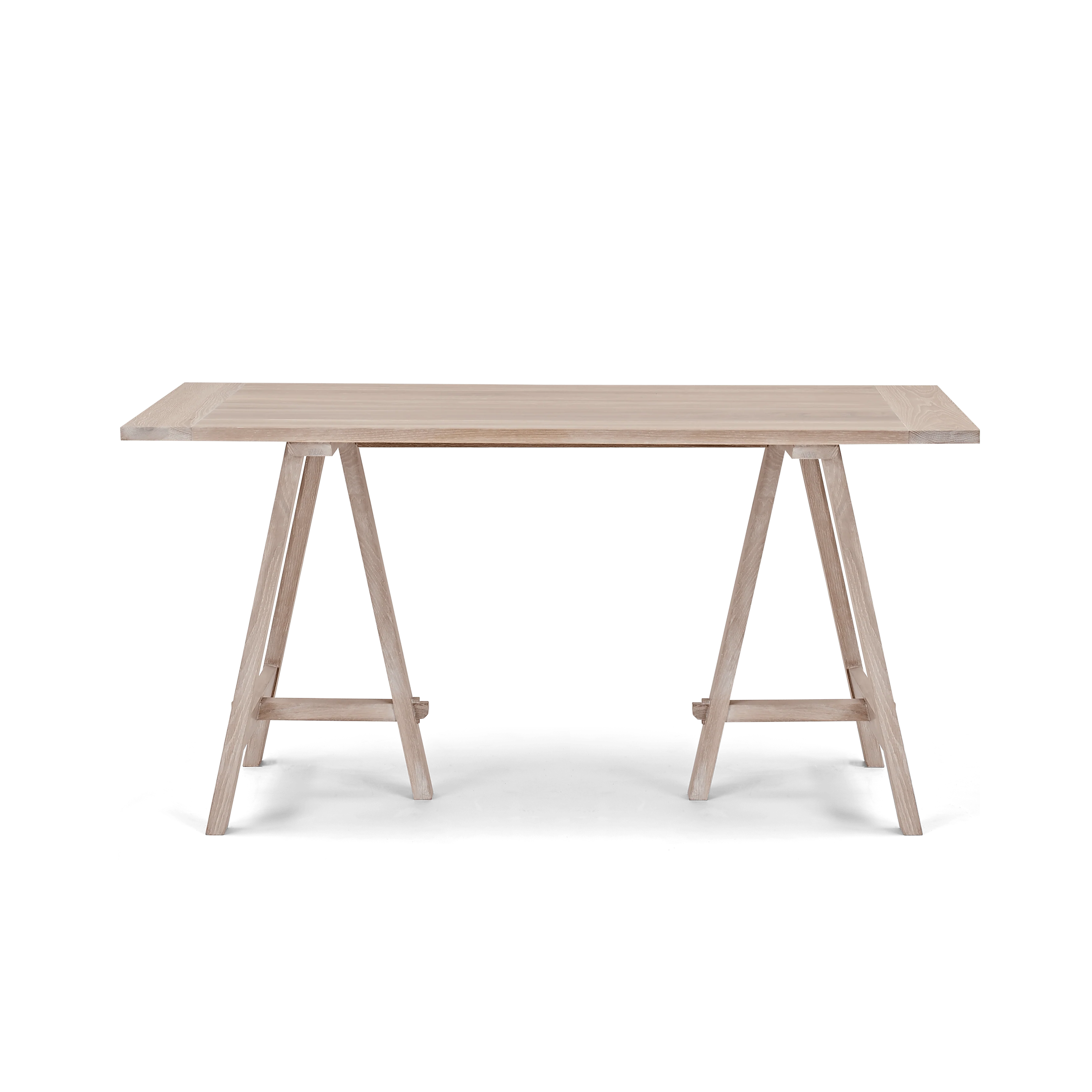 Hebden 4 Seater Chalked Oak Trestle Table