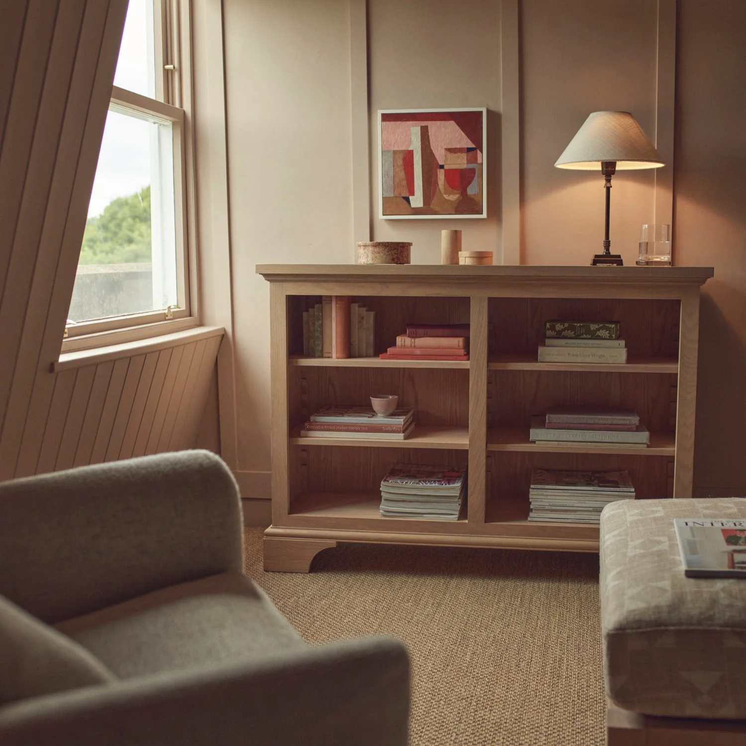 Henley Low Oak Bookcase - Image 5
