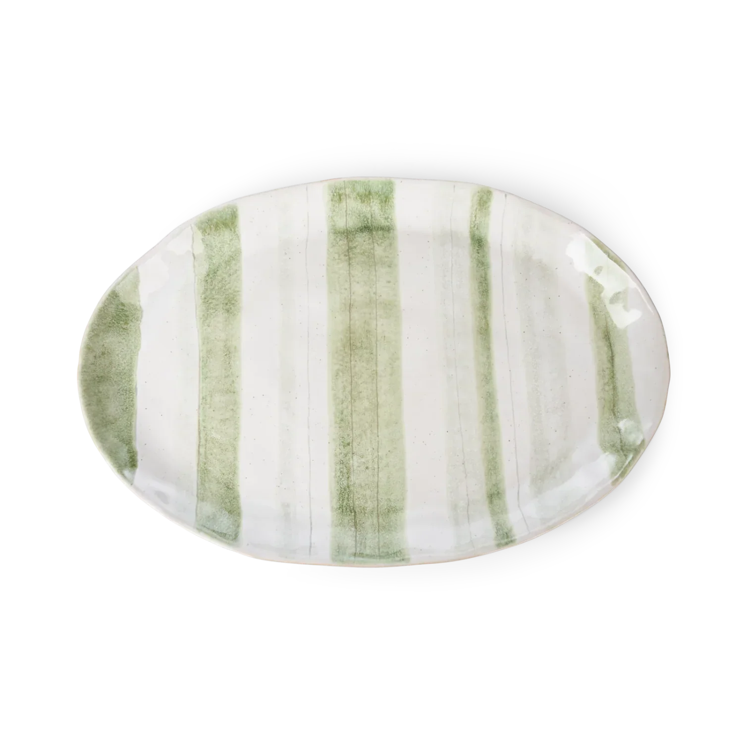 Hollywell Round Platter, Green Stripe - Image 5