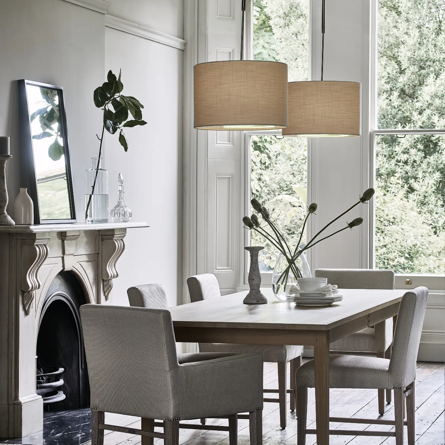 Iona 18" Linen Drum Pendant Ceiling Shade with Diffuser - Image 4