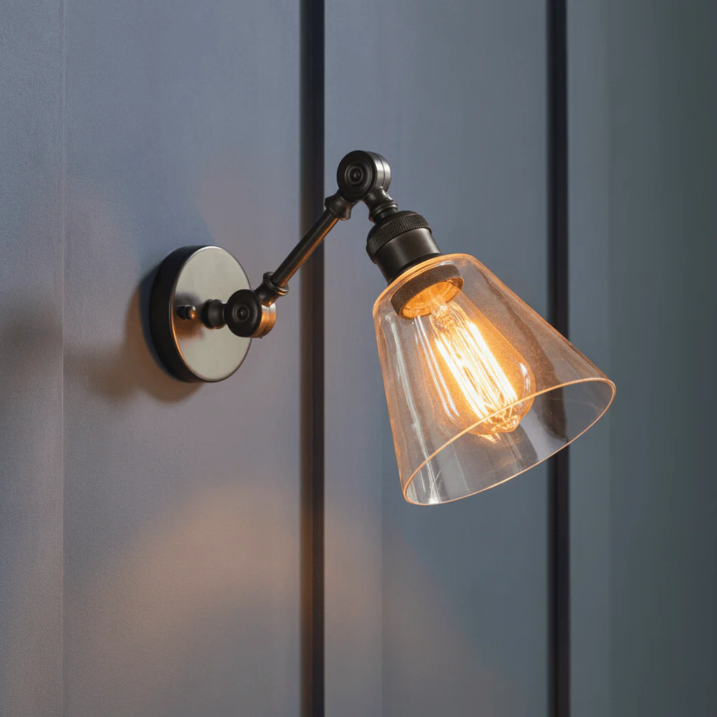 Keats Glass Shade Wall Light, Bronze