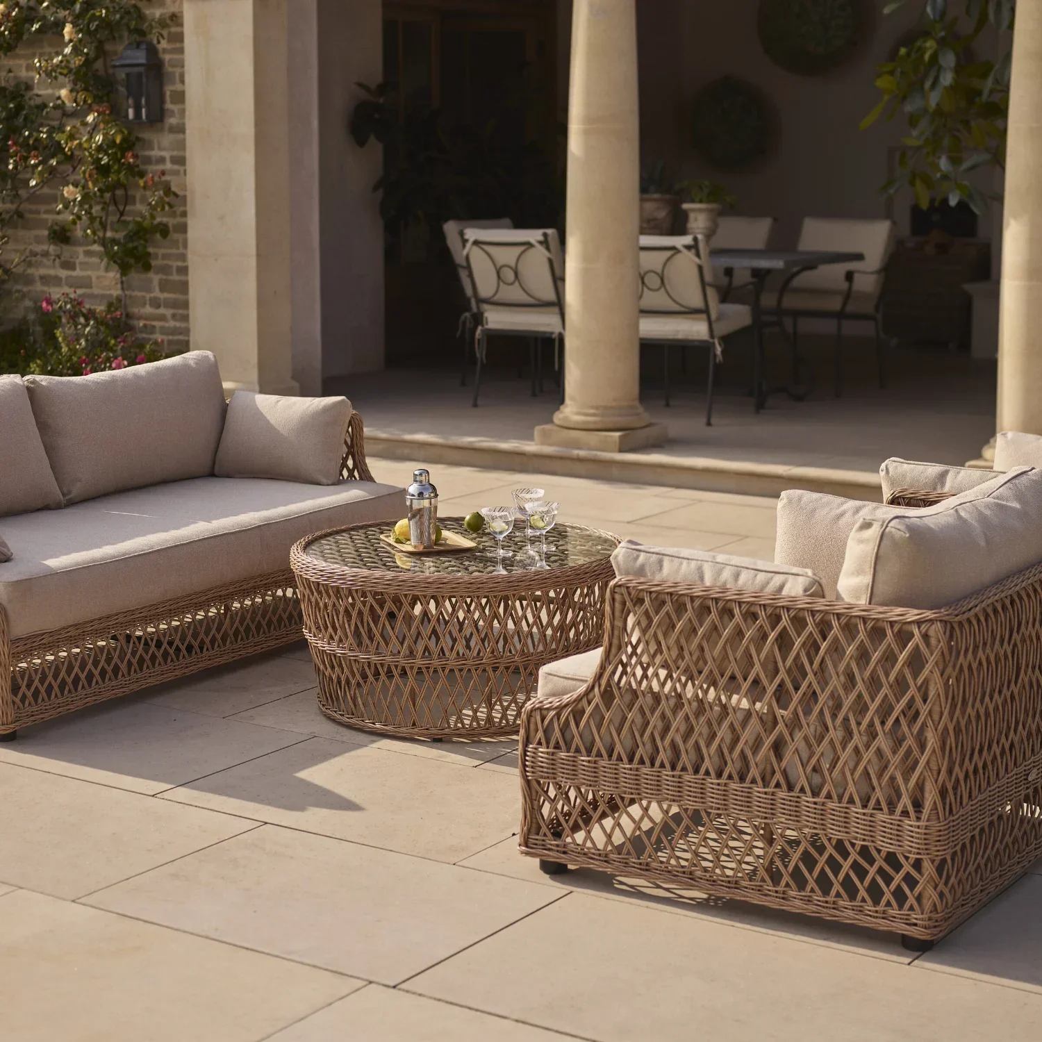 Longmeadow Round Wicker Garden Coffee Table - Image 6
