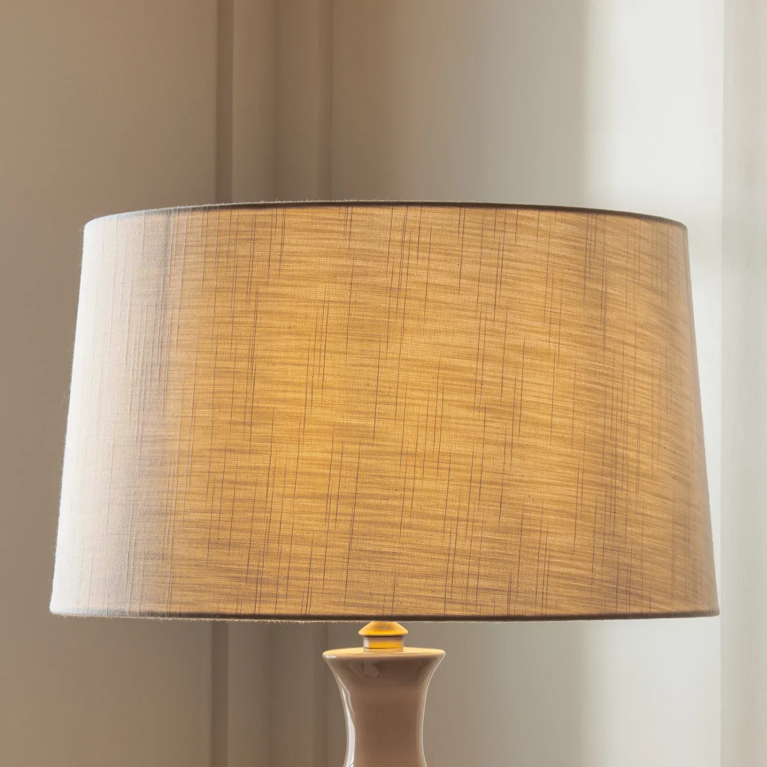 Lucile Linen Tapered Lampshade, Warm White - Image 12