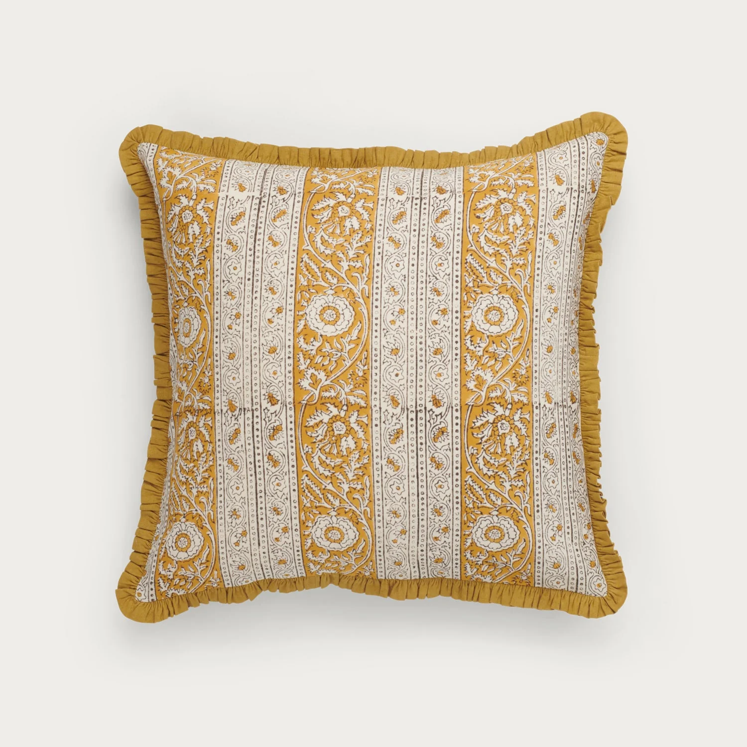 Mae Printed Scatter Cushion, Mustard - Image 5