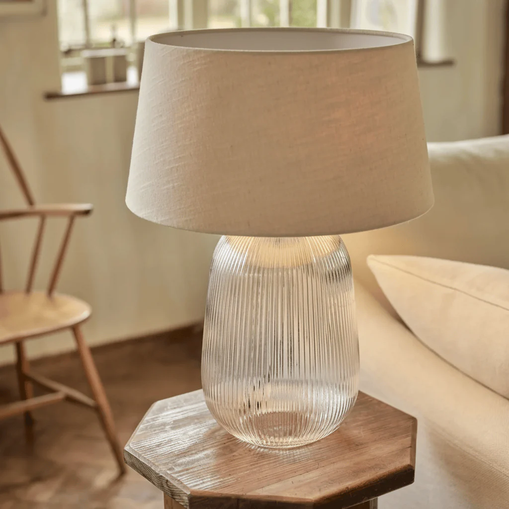Malton Fluted Glass Pill Table Lamp - Image 2