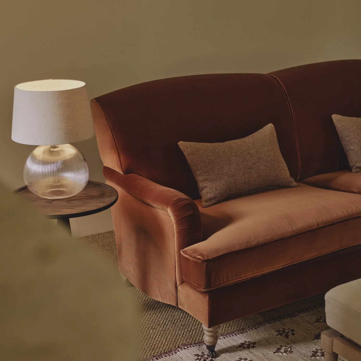 Malton Fluted Glass Round Table Lamp - Image 7
