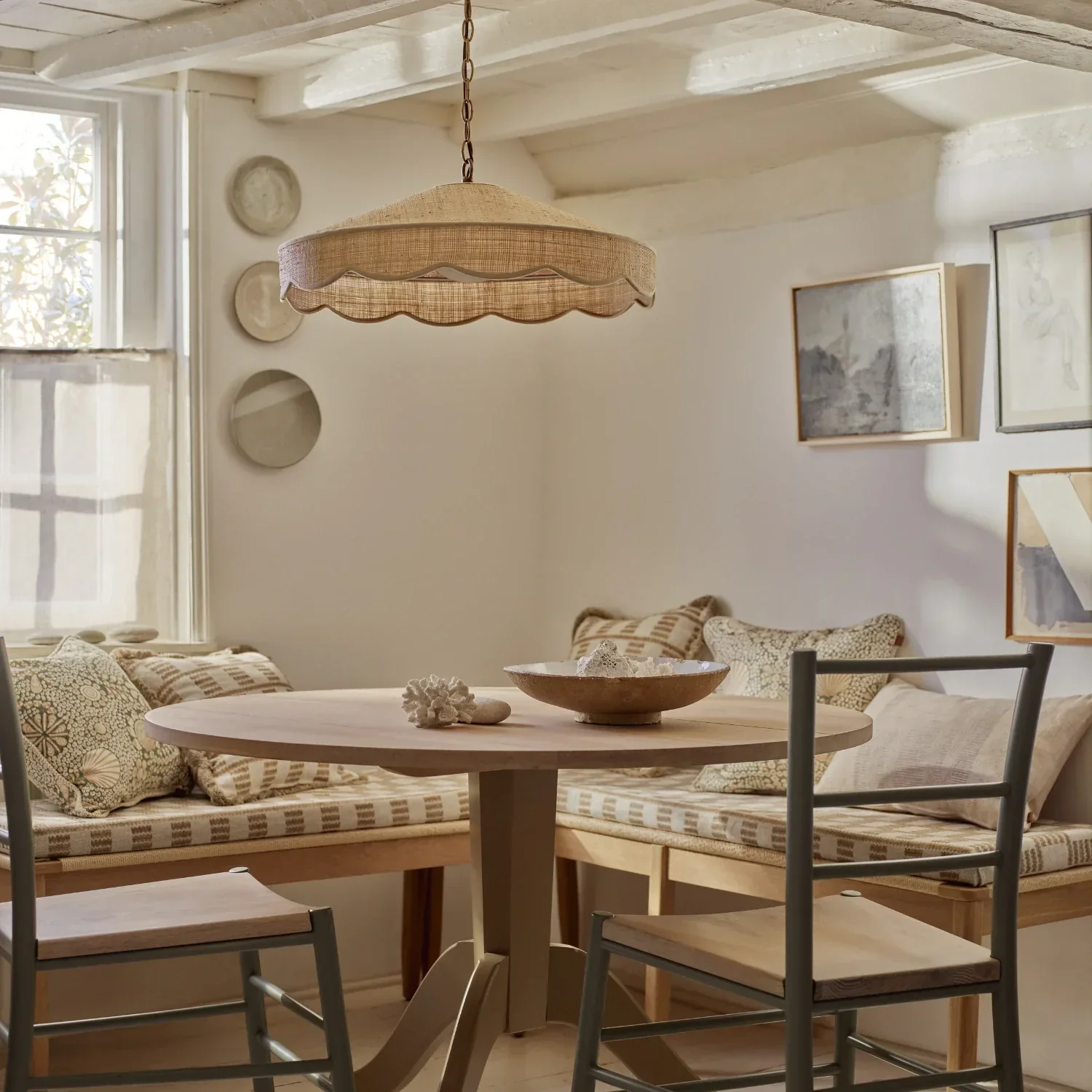 Marina Large Scalloped Raffia Pendant Light - Image 9