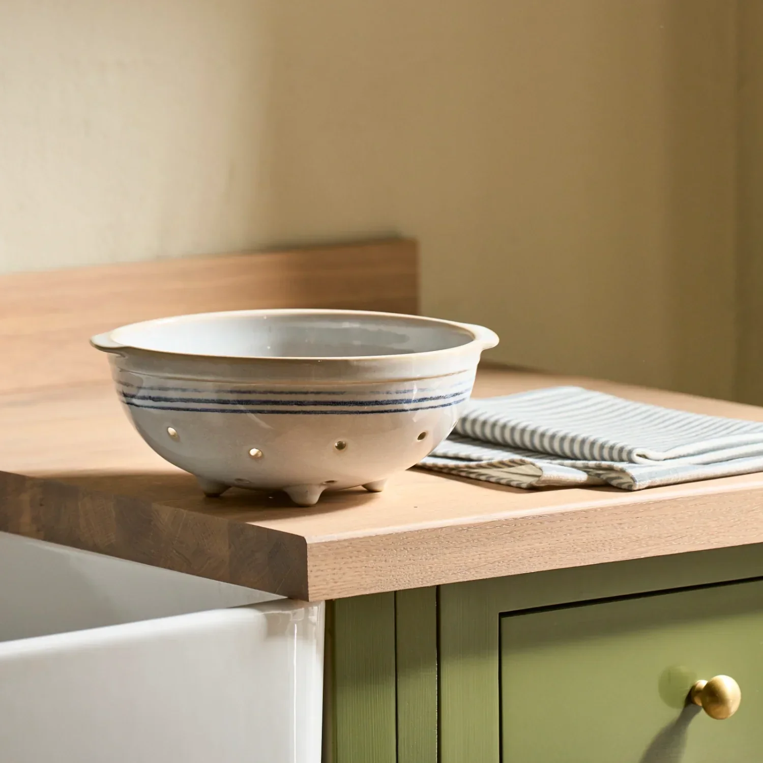 Melbury Blue Ceramic Colander