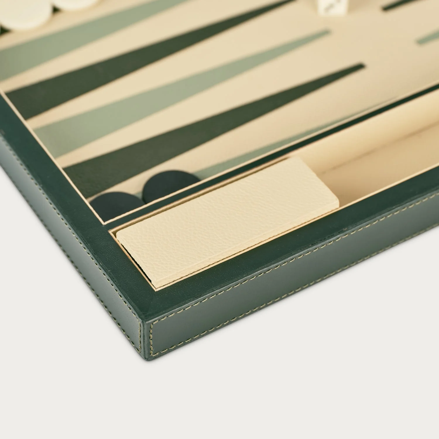 Neptune Leather Backgammon Set, Constable Green - Image 8
