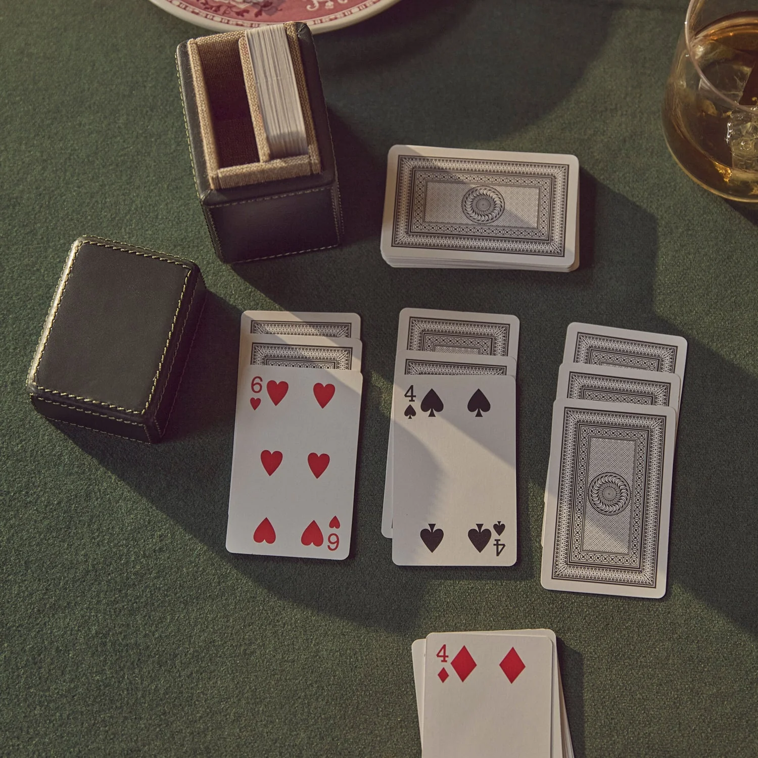 Neptune Leather Playing Cards Case, Constable Green