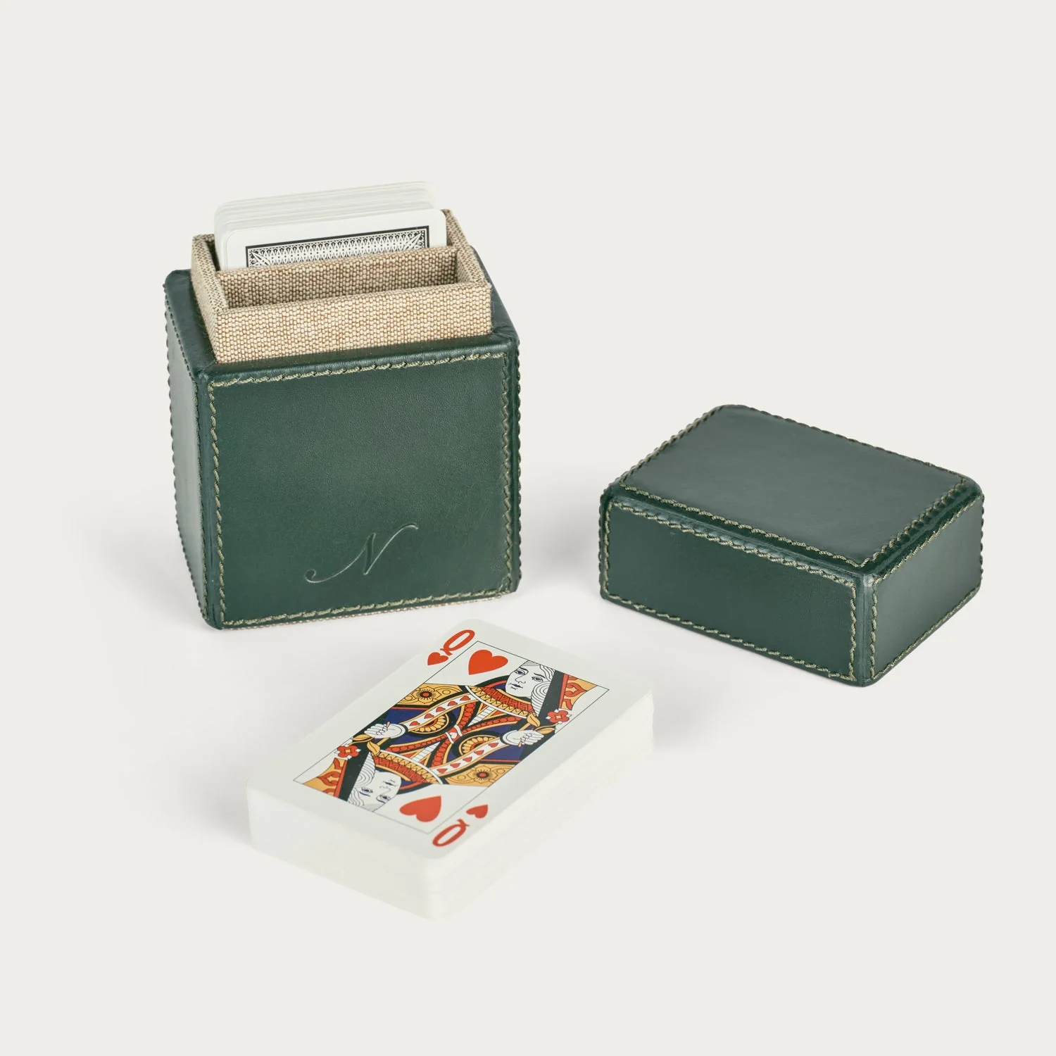 Neptune Leather Playing Cards Case, Constable Green - Image 3