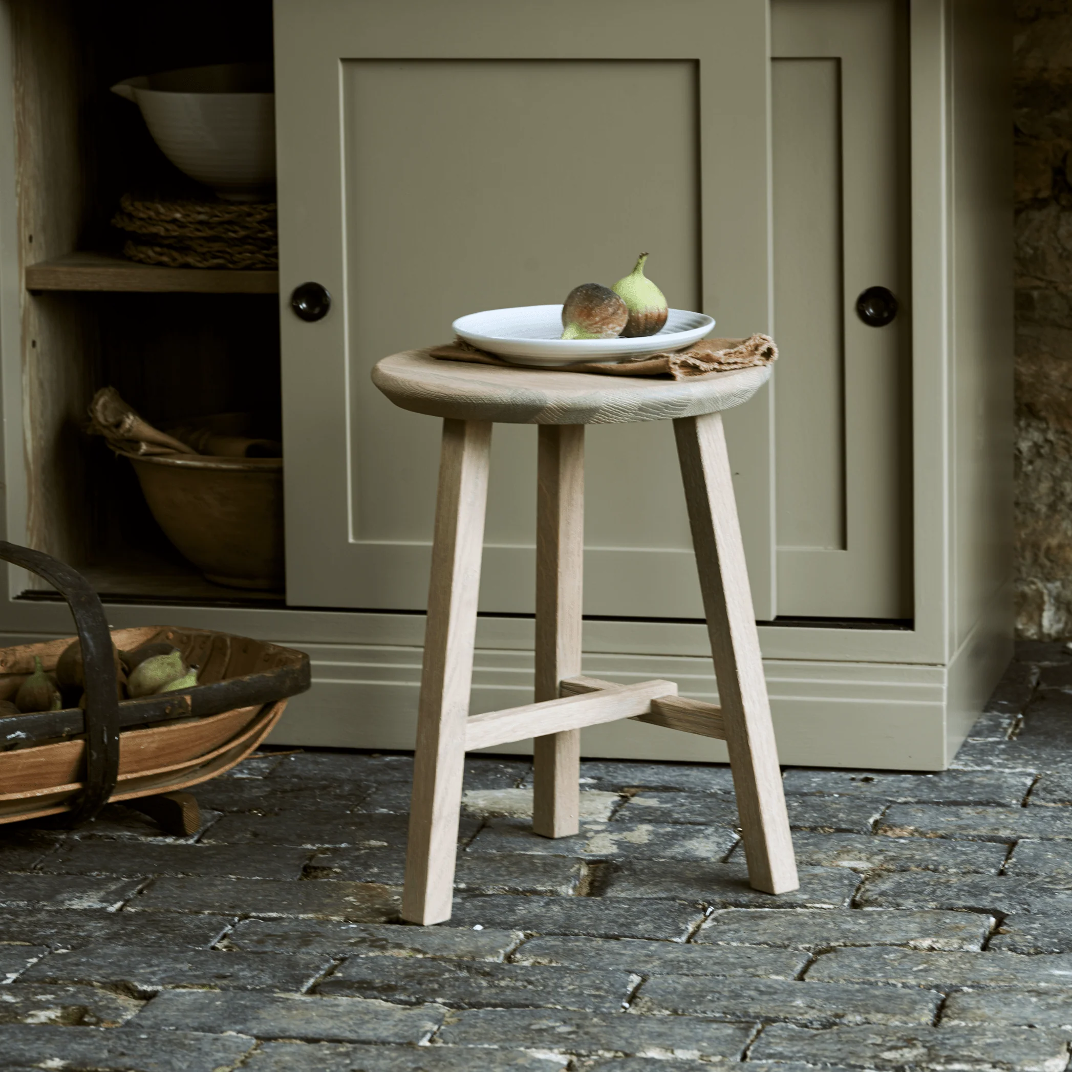 Northwich Round Oak Stool - Image 4