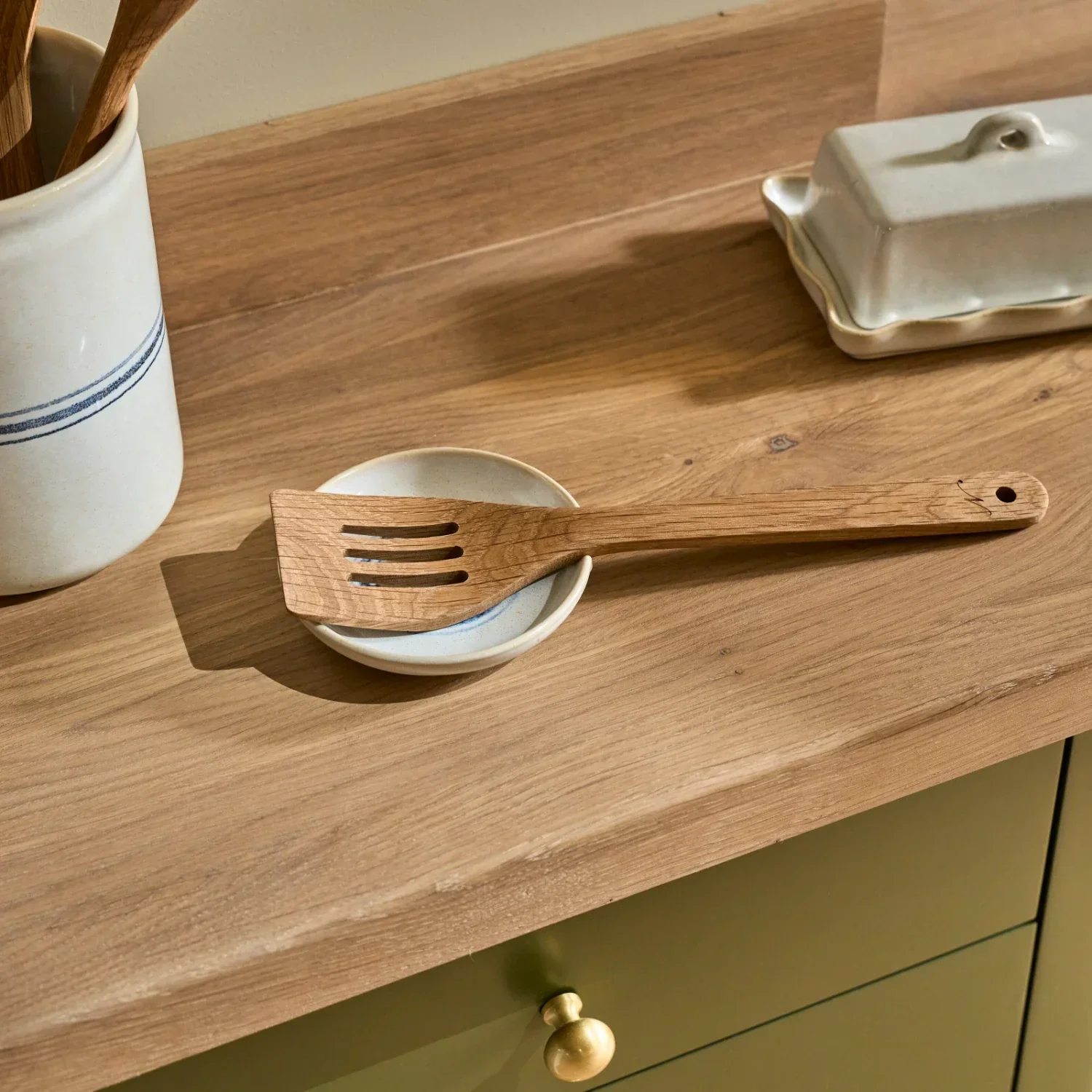 Orford Wooden Slotted Spatula - Image 2