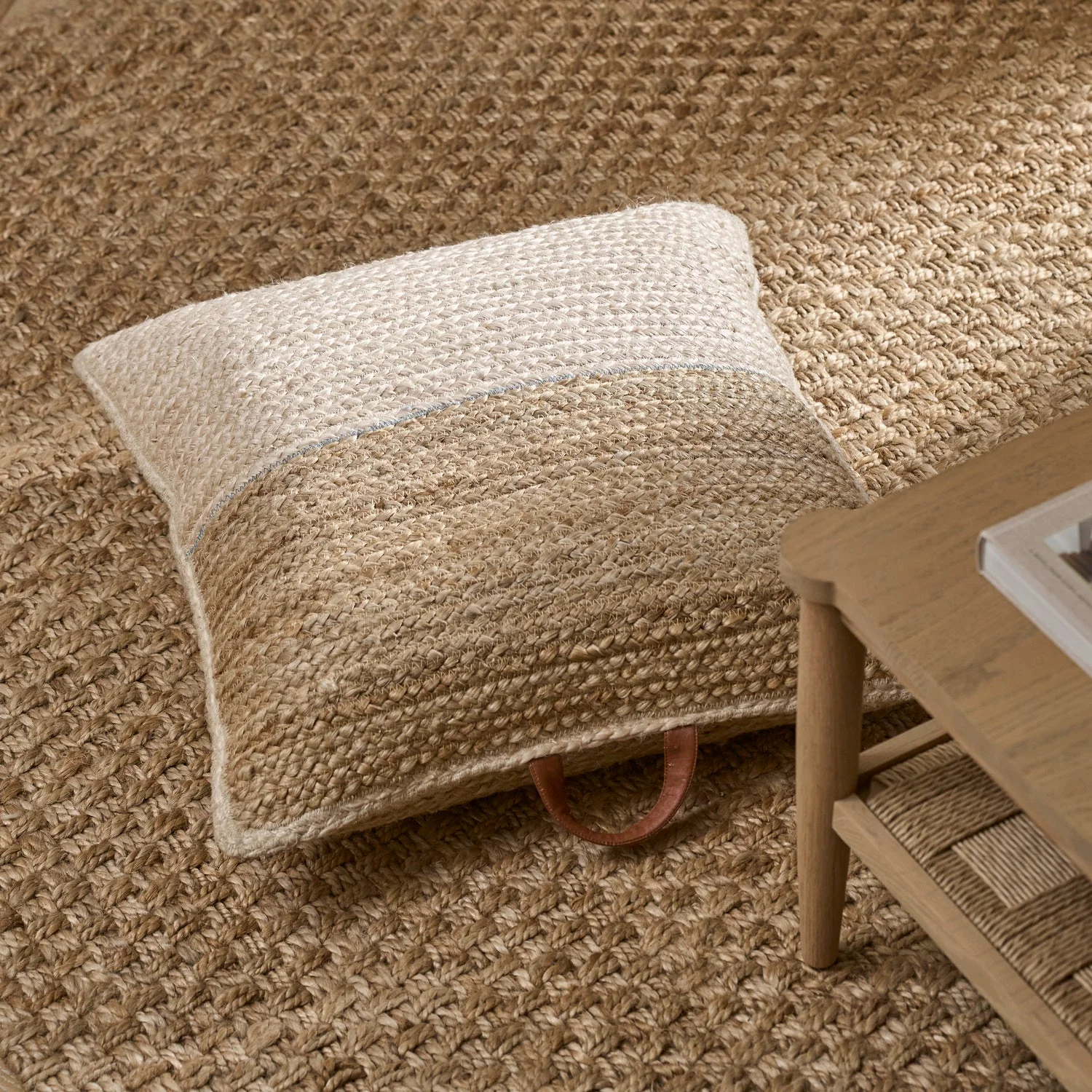 Orissa Woven Jute Floor Cushion, Natural - Image 6