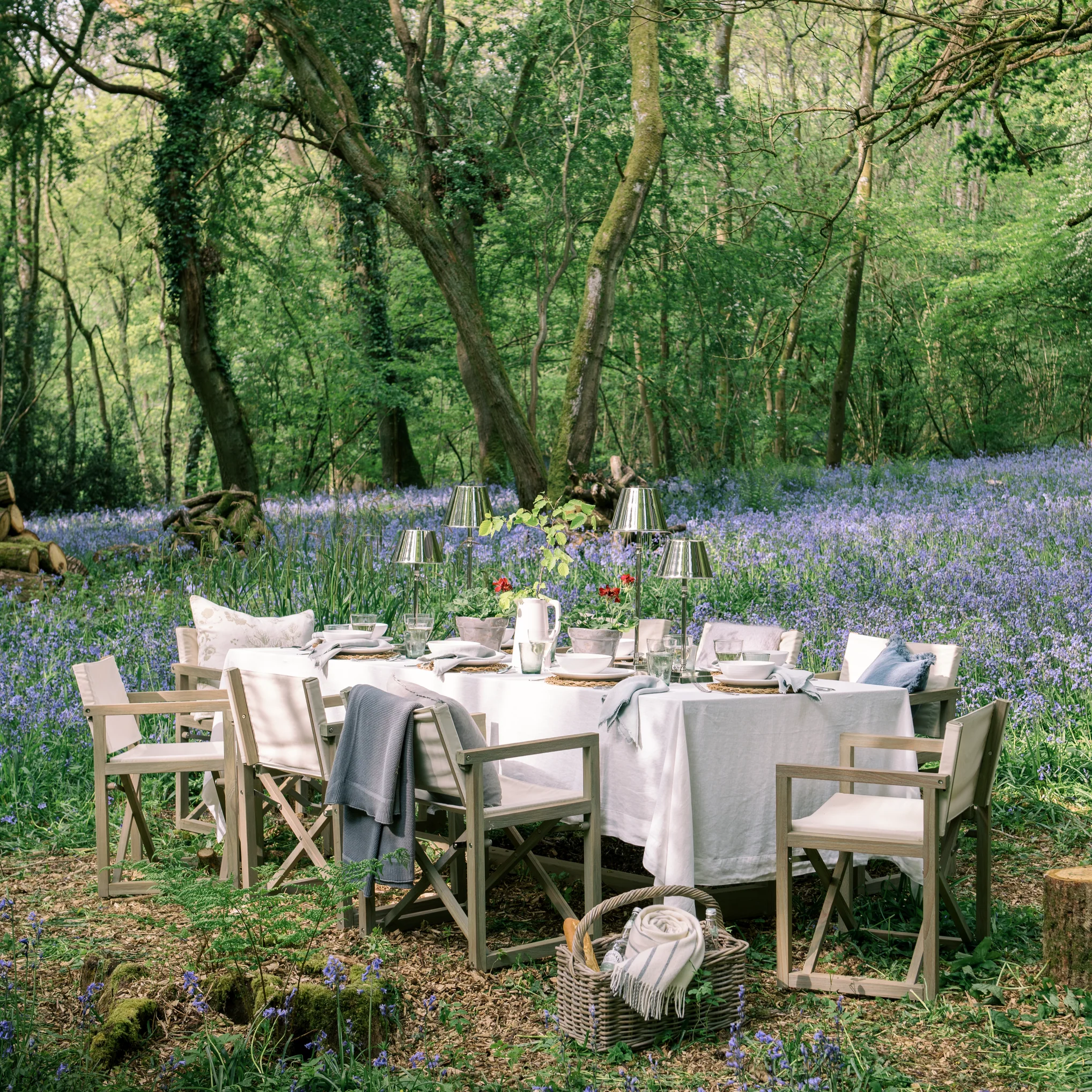 Pembrey 8 Seater Teak Garden Dining Table Set with Folding Denham Chairs - Image 3
