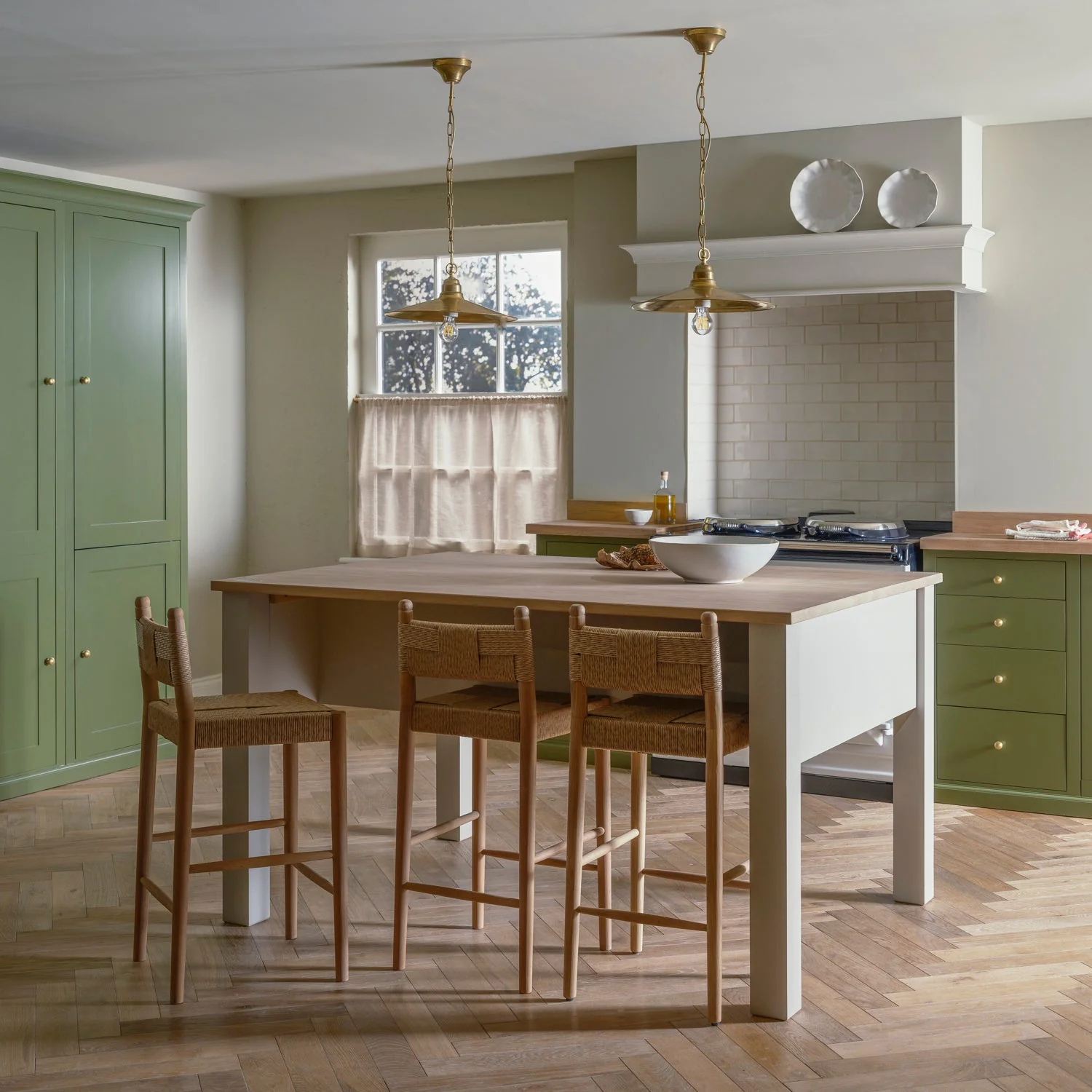 Charlecote Large Kitchen Island with Oak Top, 164cm