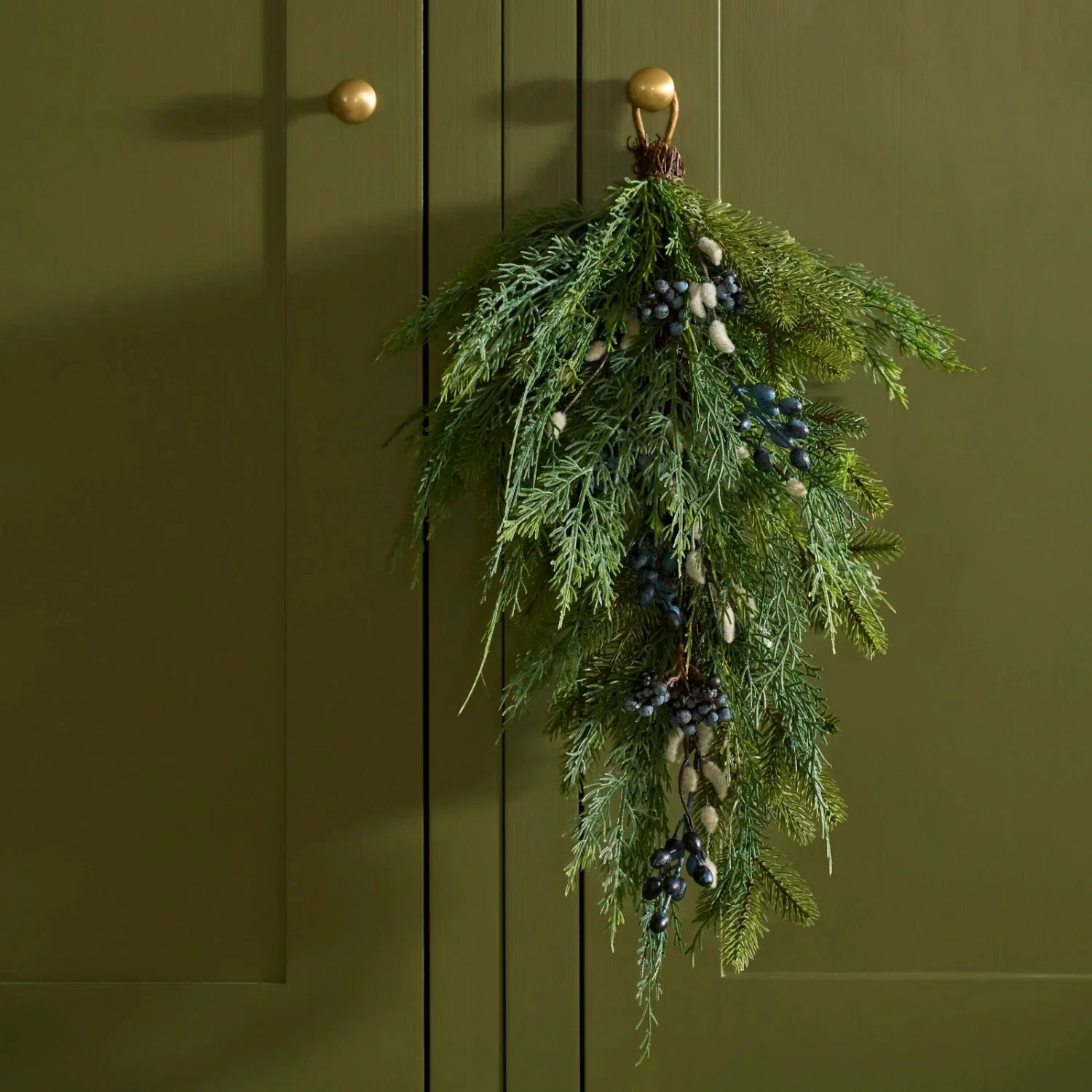 Pussy Willow & Foliage Door Swag