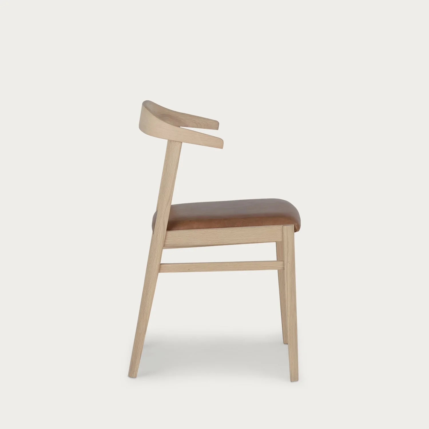 Renewed - Borough Oak Dining Chair, Tan Leather - Image 11