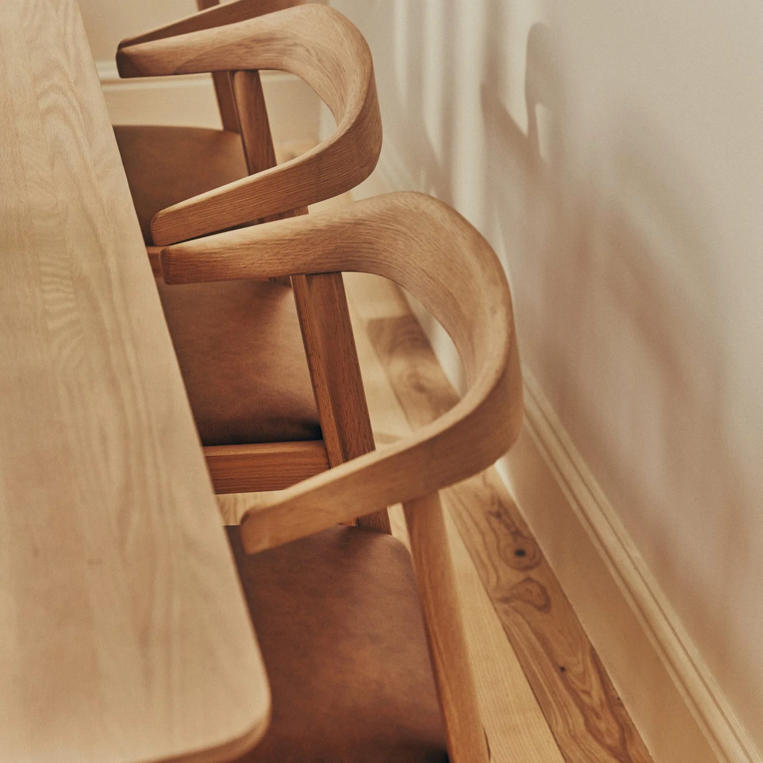 Renewed - Borough Oak Dining Chair, Tan Leather - Image 5