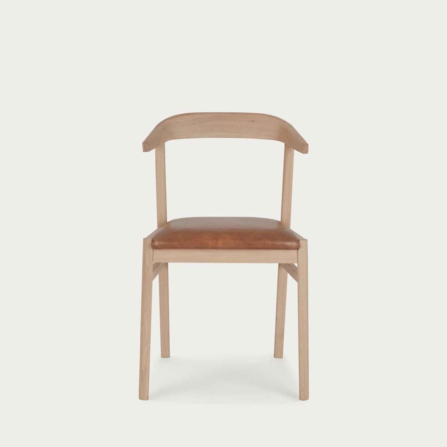 Renewed - Borough Oak Dining Chair, Tan Leather - Image 9