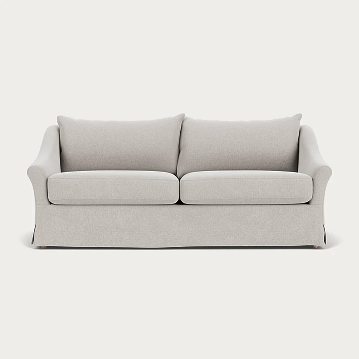 Renewed - Long Island 3 Seater Sofa - Heavyweight Linen Pale Oat with Natural Oak Legs - Image 10