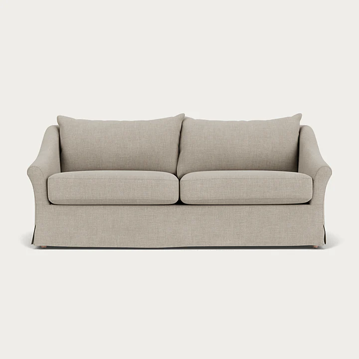 Renewed - Long Island 3 Seater Sofa - Heavyweight Linen Pale Oat with Natural Oak Legs - Image 19
