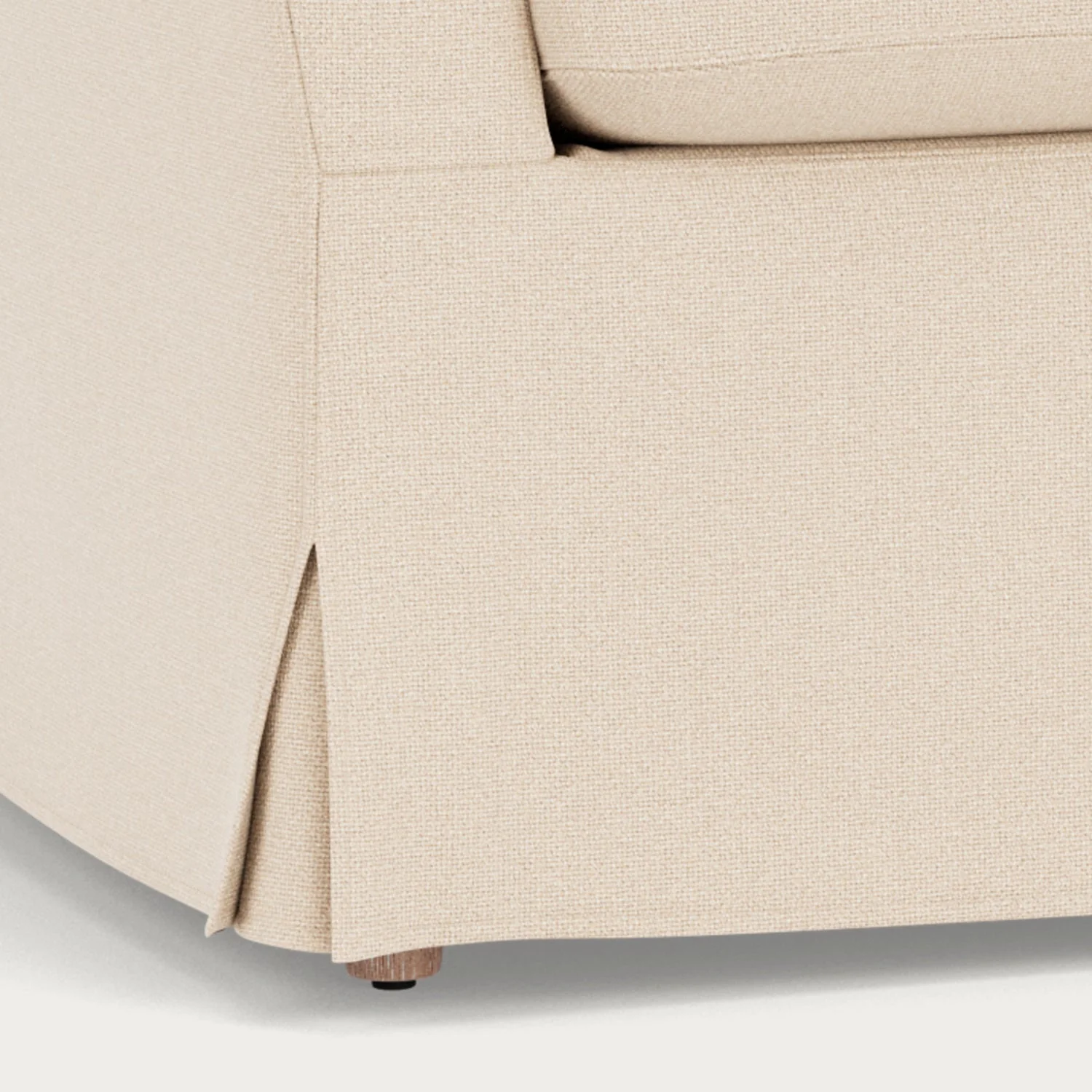 Renewed - Long Island 3 Seater Sofa - Heavyweight Linen Pale Oat with Natural Oak Legs - Image 6