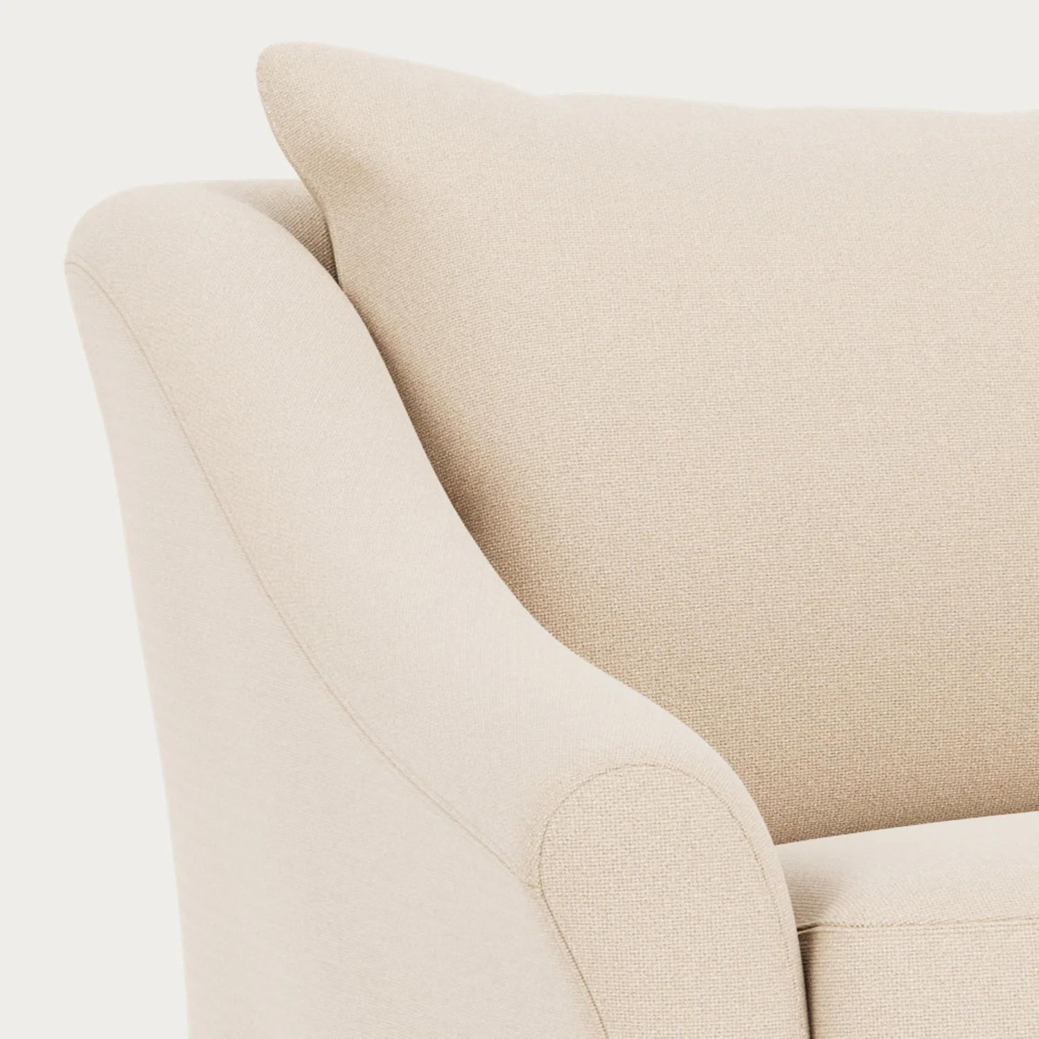 Renewed - Long Island 3 Seater Sofa - Heavyweight Linen Pale Oat with Natural Oak Legs - Image 7