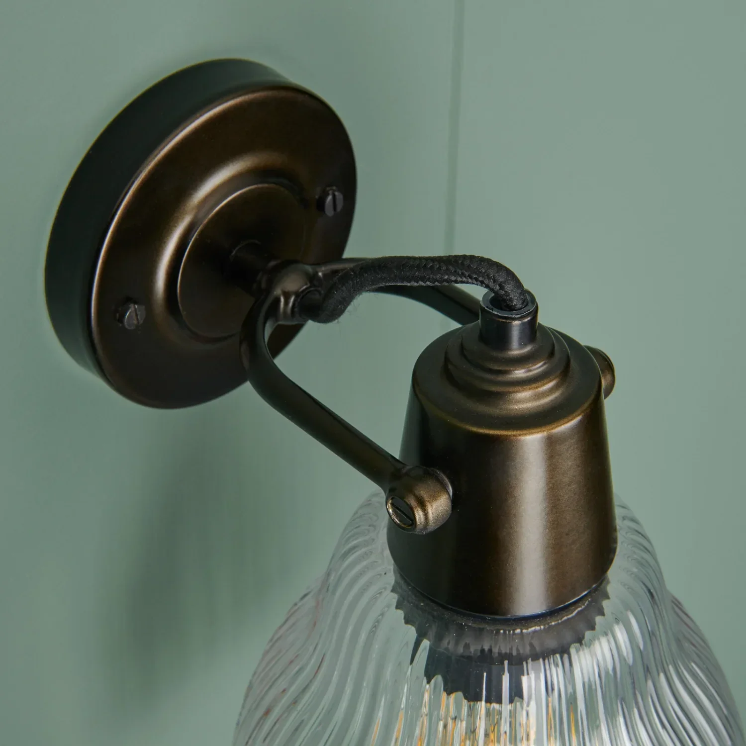 Shaftesbury Fluted Glass Wall Light, Bronze - Image 6