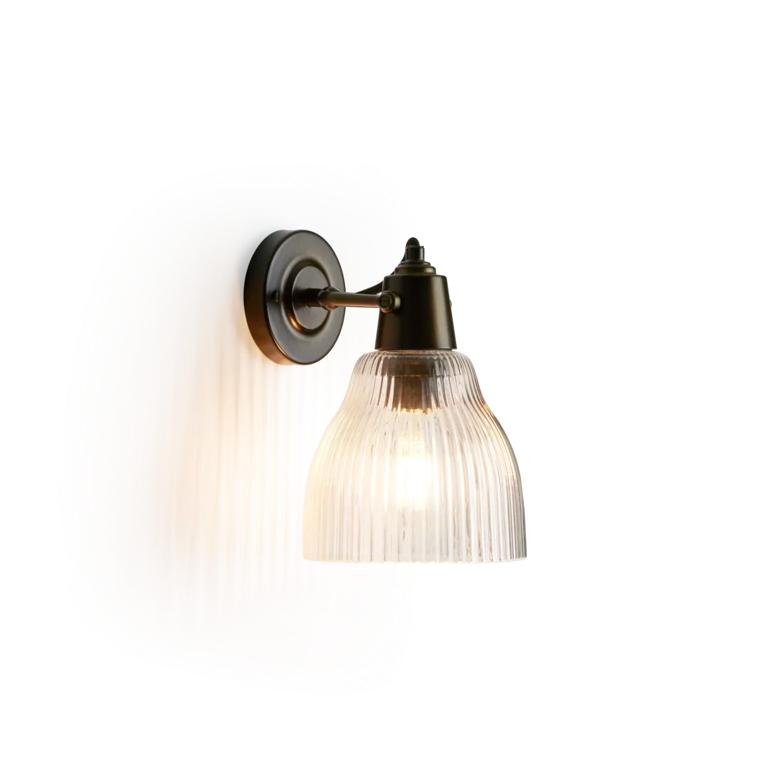 Shaftesbury Fluted Glass Wall Light, Bronze - Image 7