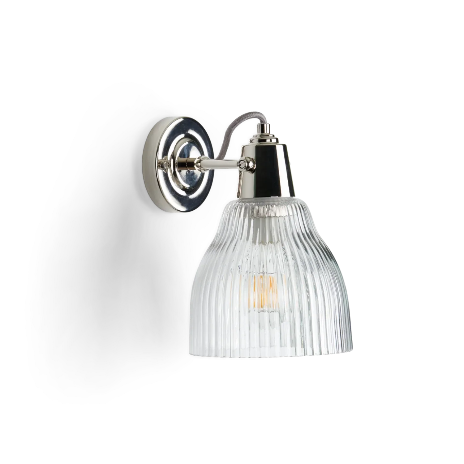 Shaftesbury Fluted Glass Wall Light, Chrome - Image 10