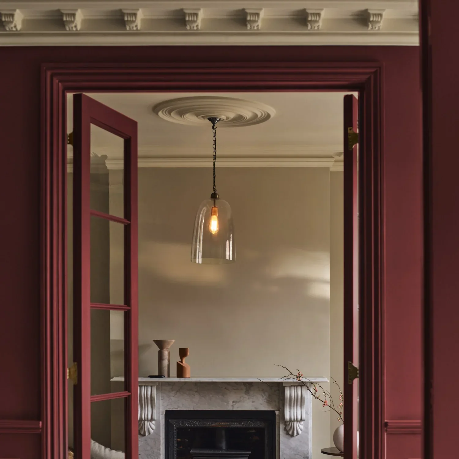 Shaftesbury Glass Pendant Light, Bronze