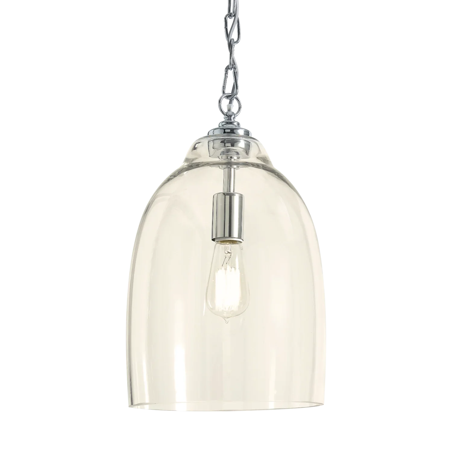 Shaftesbury Glass Pendant Light, Chrome
