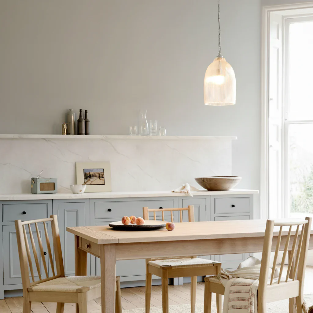 Shaftesbury Small Fluted Glass Pendant Light, Chrome