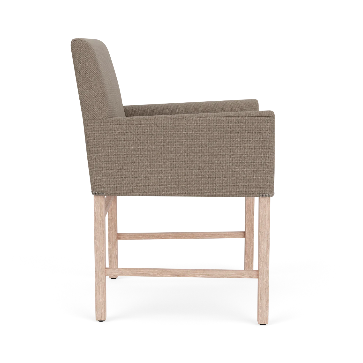 Shoreditch Carver Chair, Heavyweight Linen in Spelt - Vintage Oak Legs - Image 3
