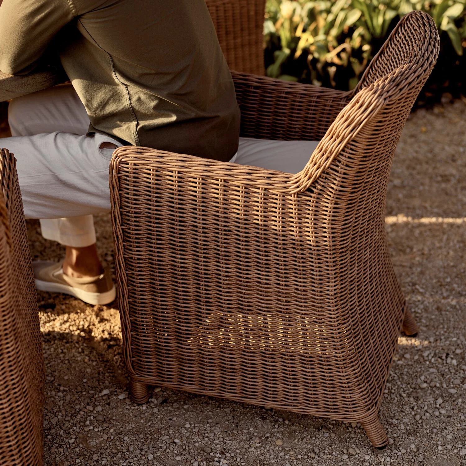 Stanway Wicker Garden Carver Dining Chair, Honey - Image 3