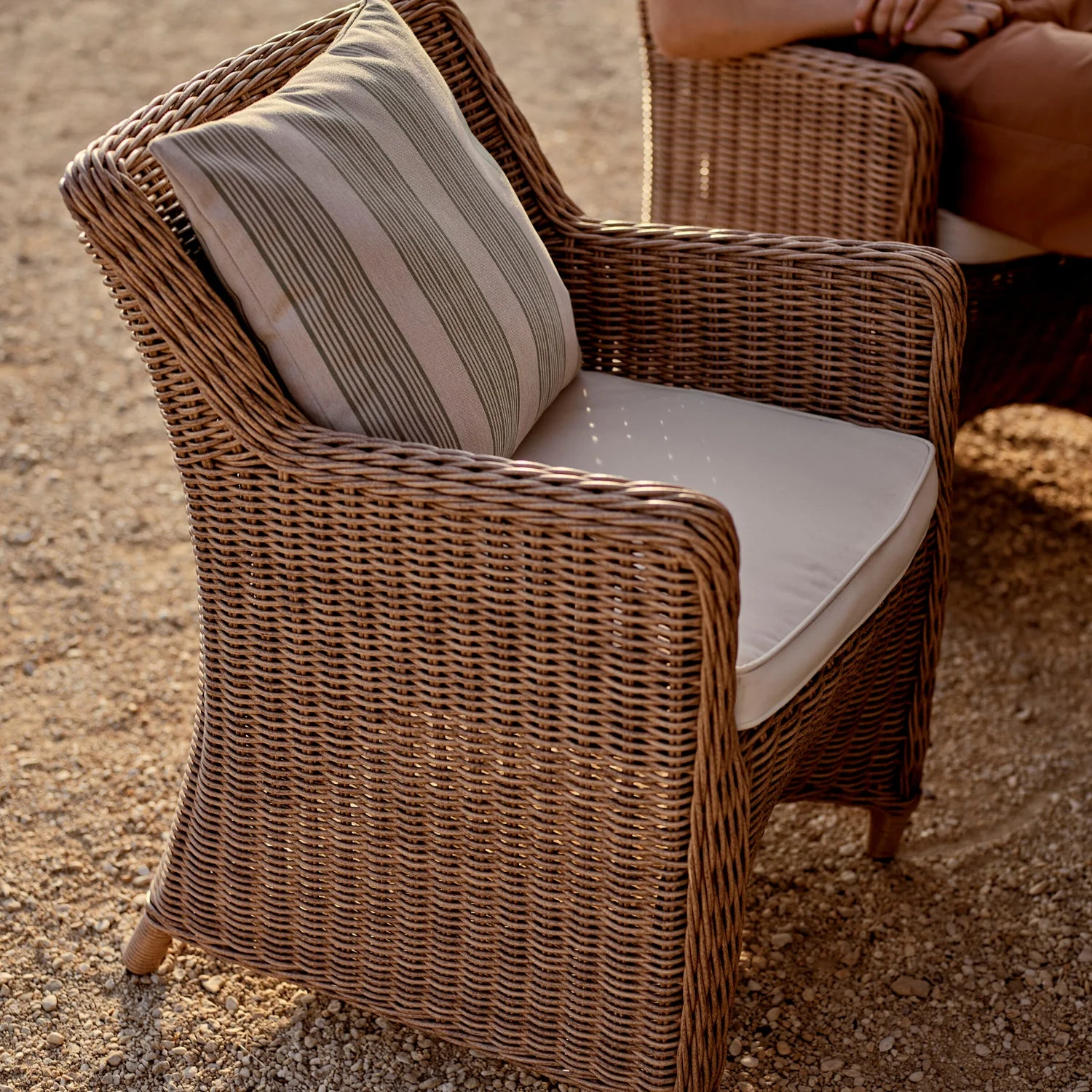 Stanway Wicker Garden Carver Dining Chair, Honey - Image 7