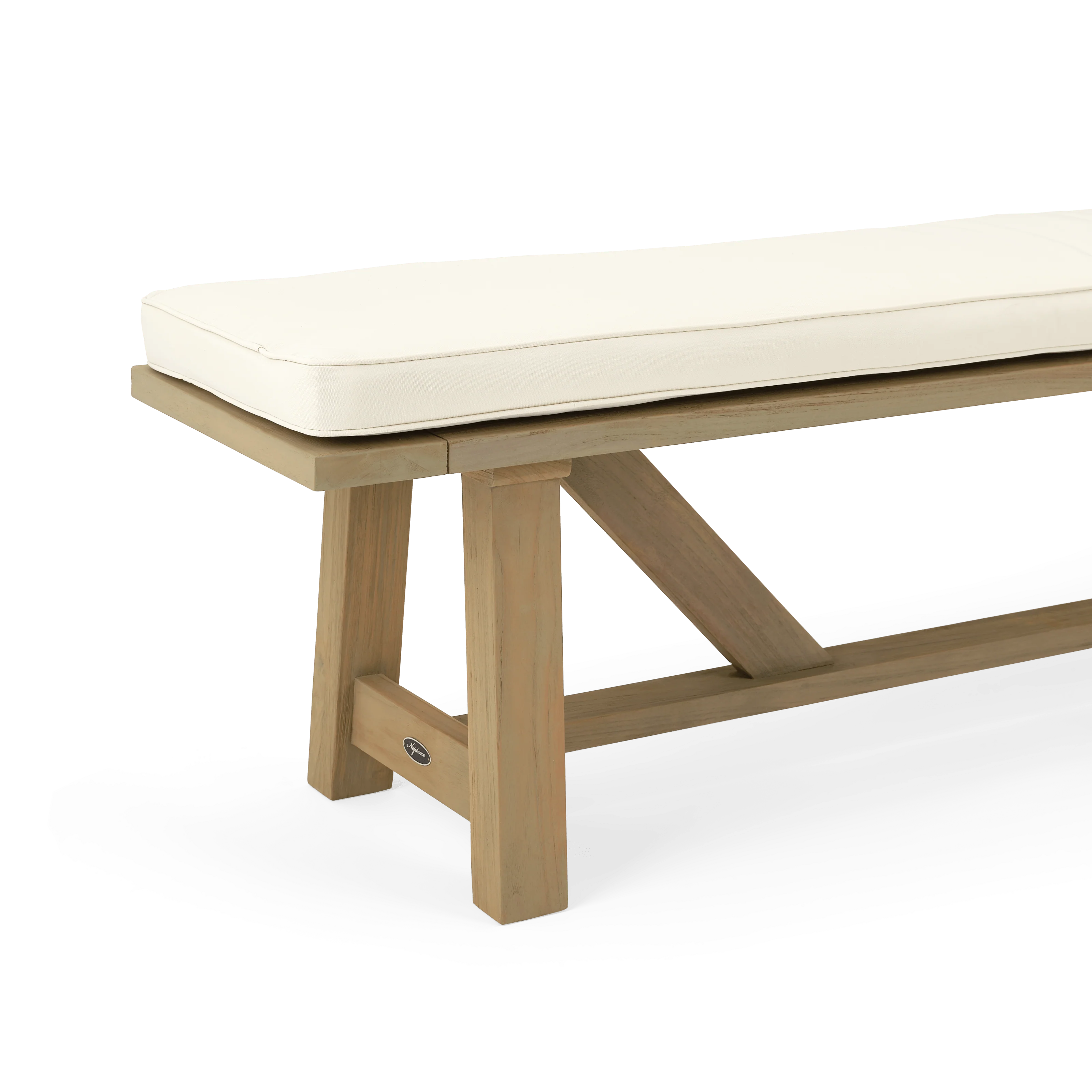Stanway 4 Seater Teak Garden Bench with Cushion - Image 3