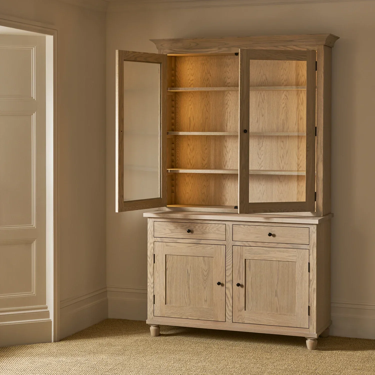 Suffolk 4ft Contemporary Oak Dresser - Image 3