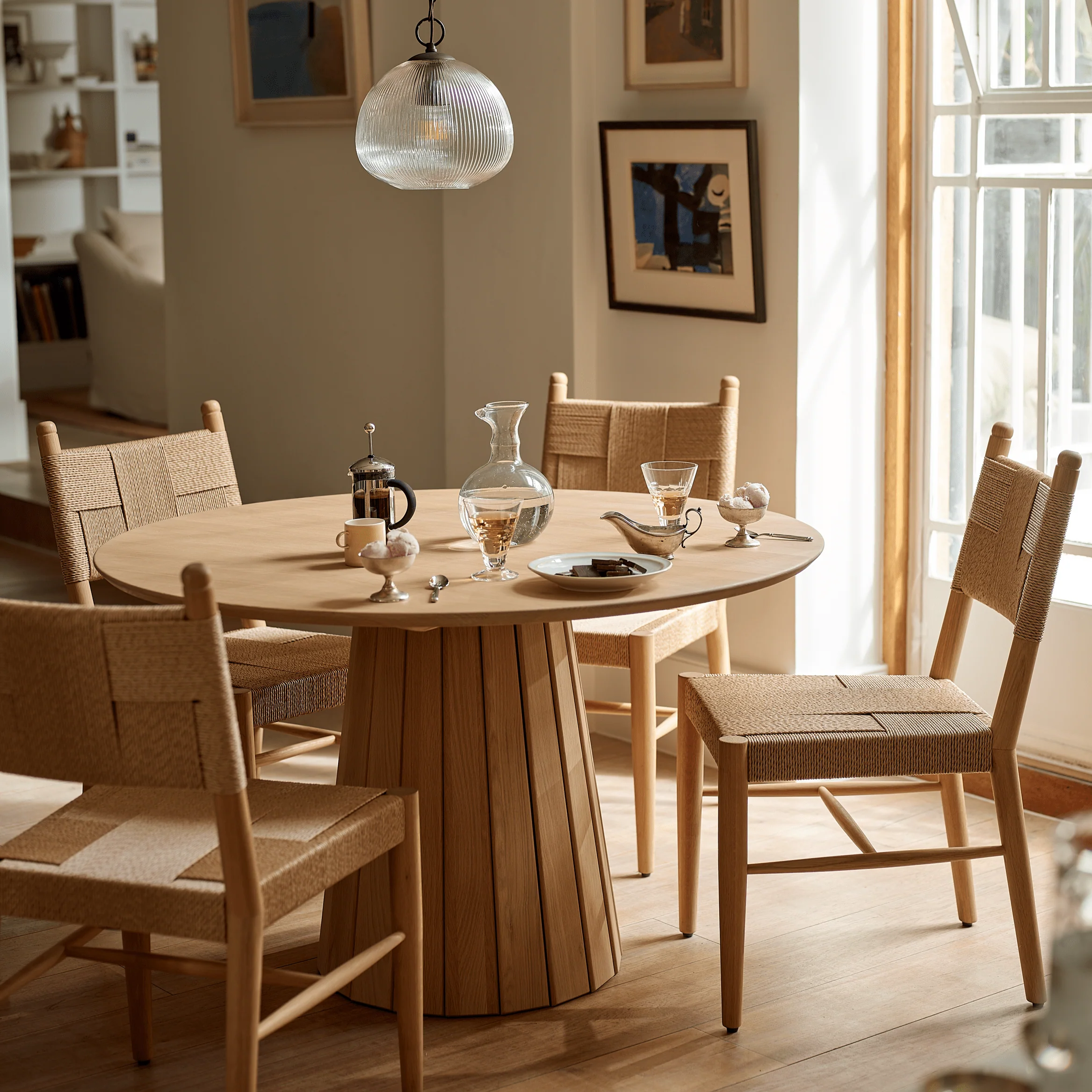 Tilbury Oak & Rattan Dining Chair - Image 6