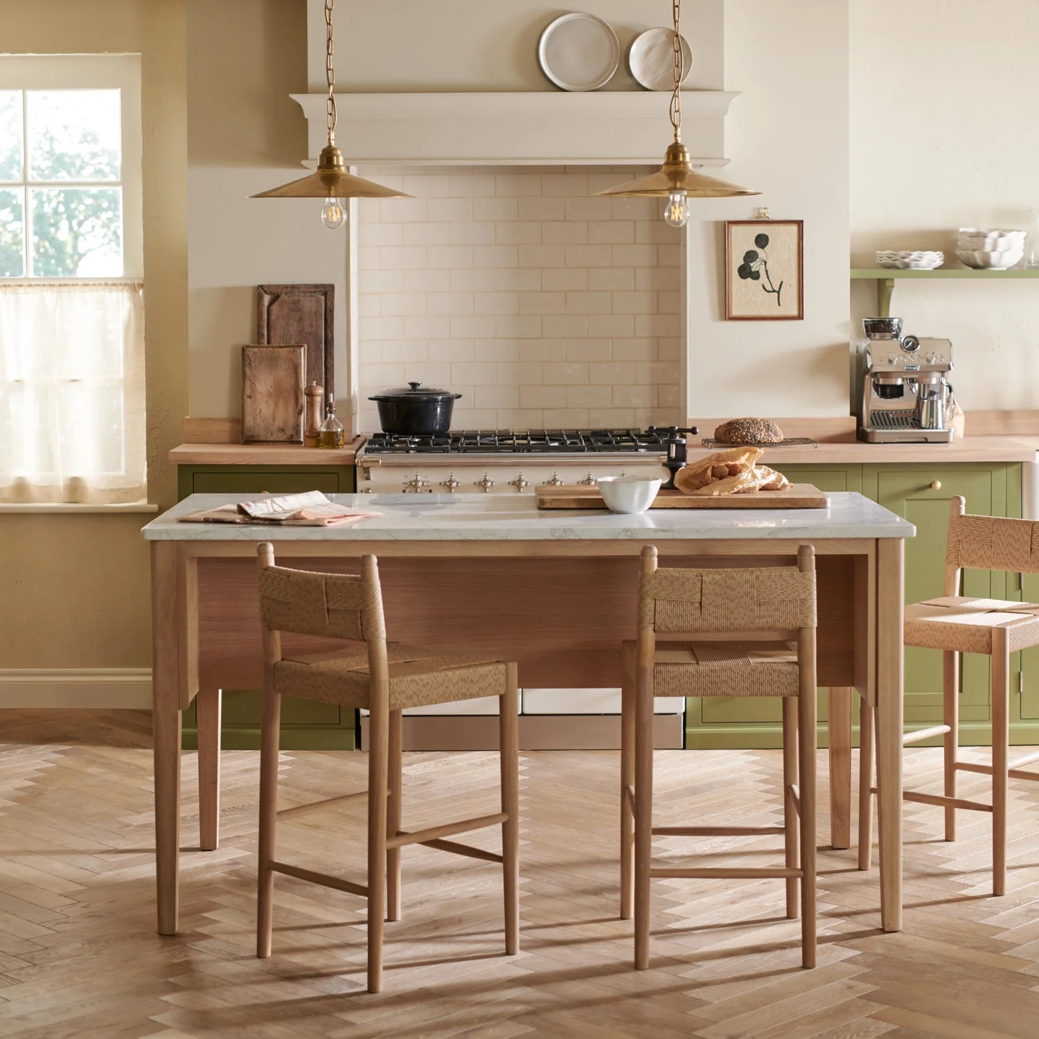 Tilbury Oak & Rattan Bar Stool - Image 3